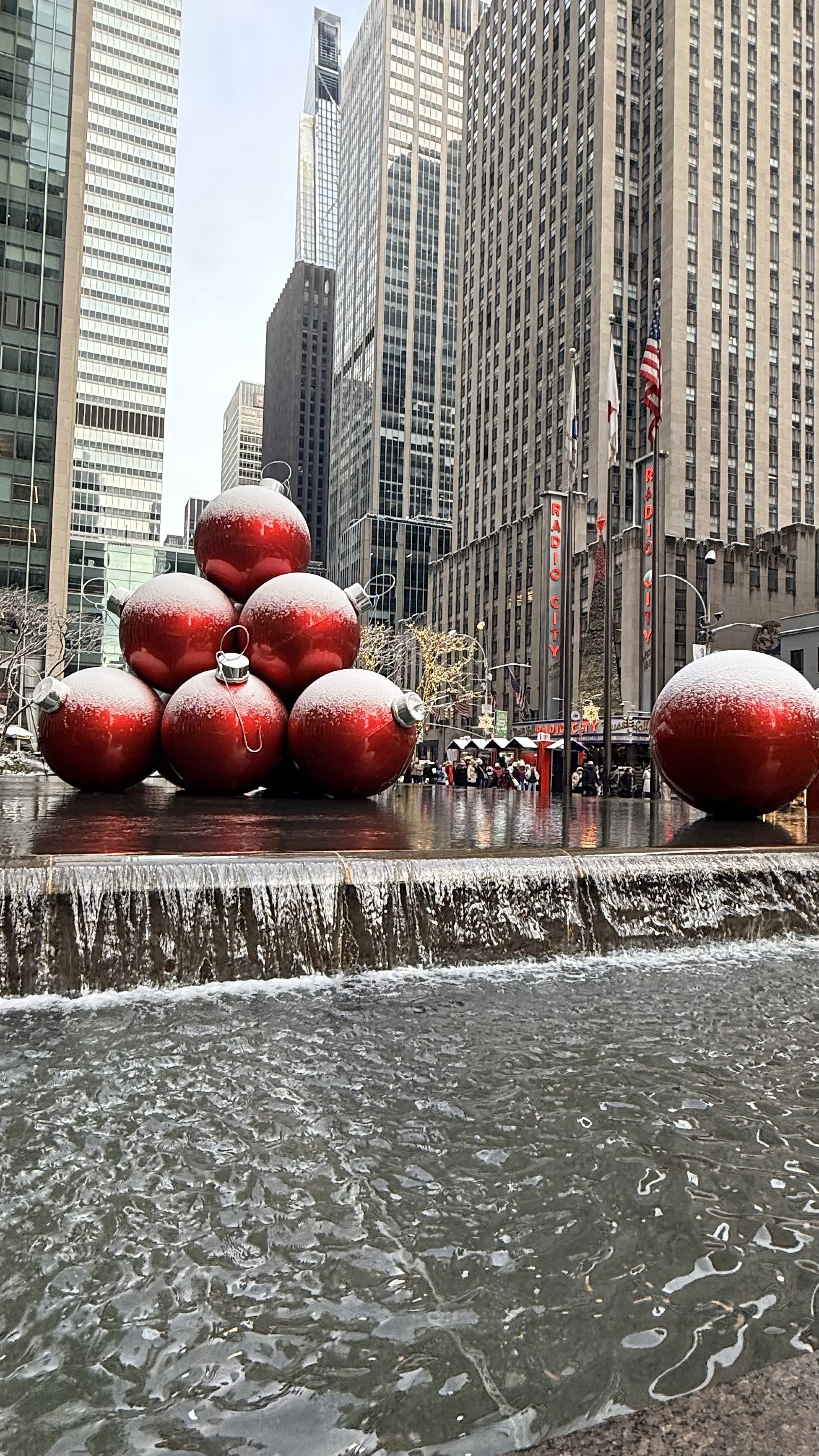Holiday decorations near Times Square and Radio City Music Hall in New York City