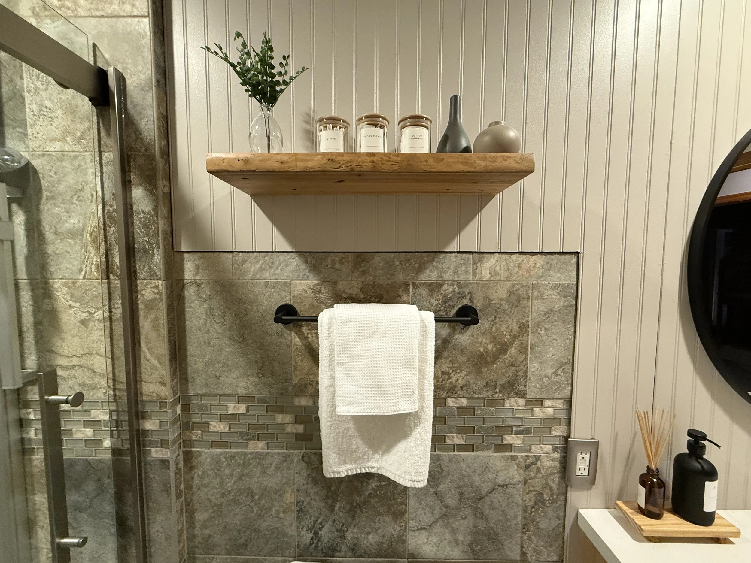 Bathroom with Tiled Rain Shower