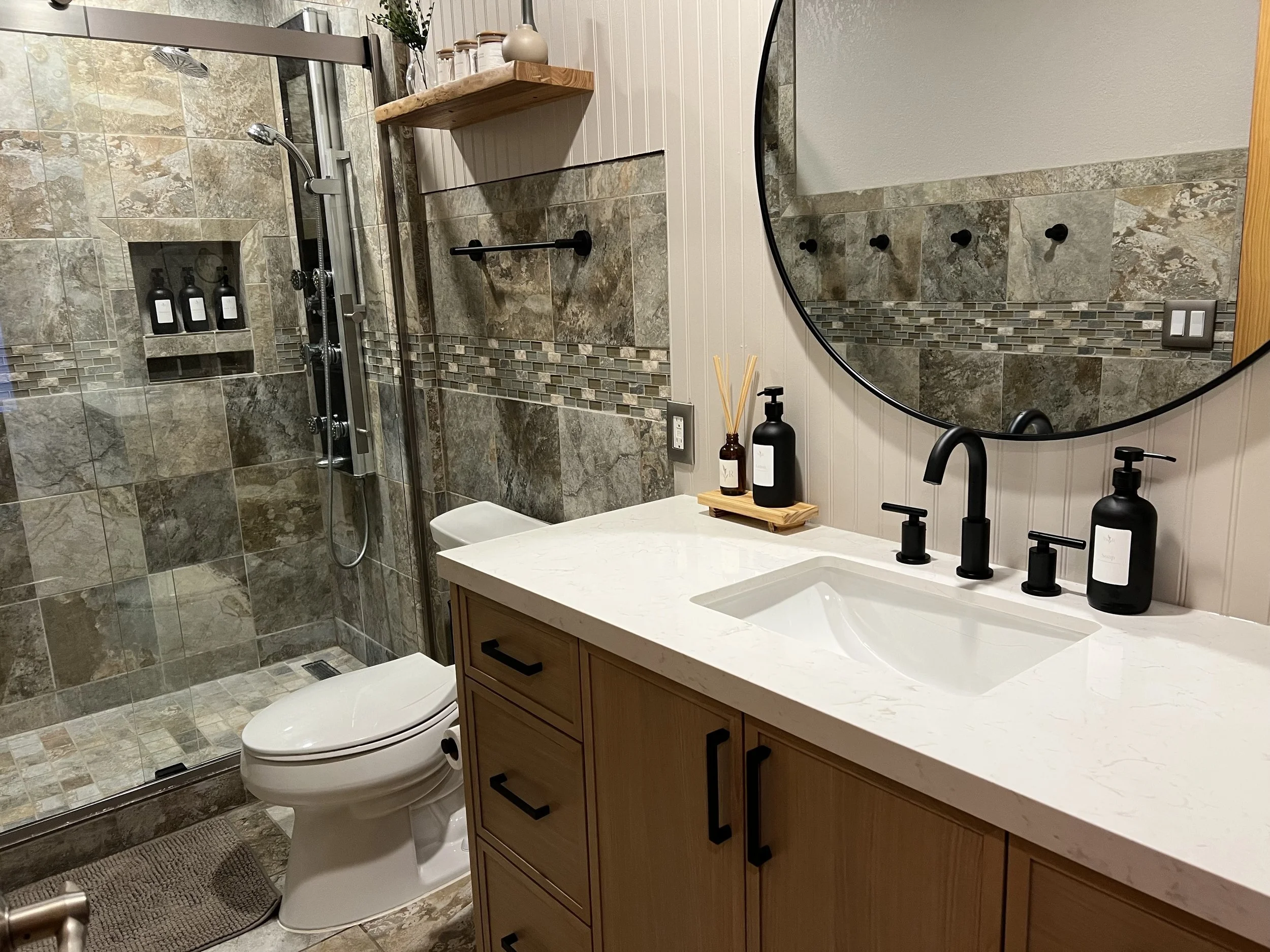 Bathroom with Tile Rain Shower