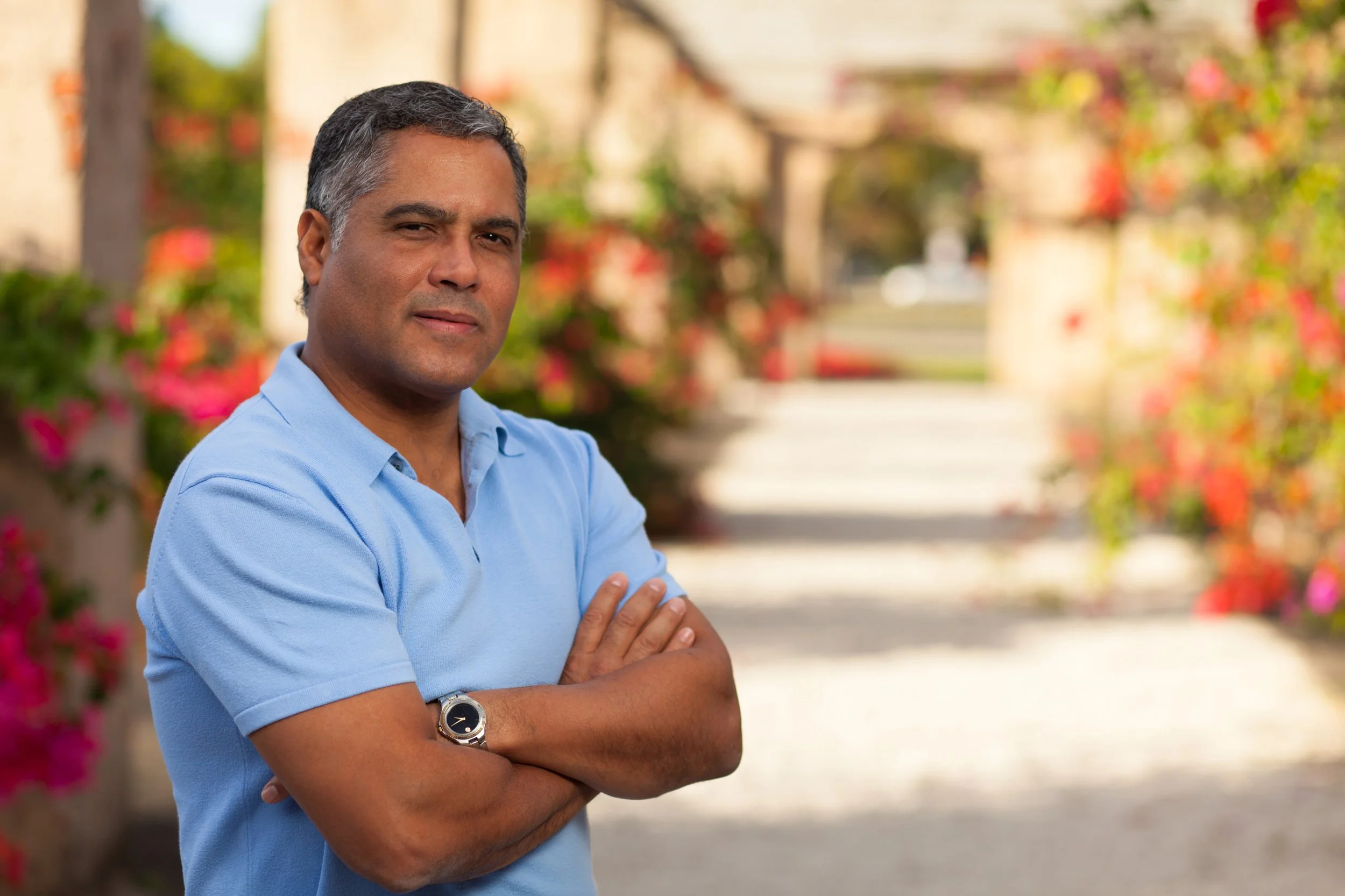 A picture of a confident restauranteur 