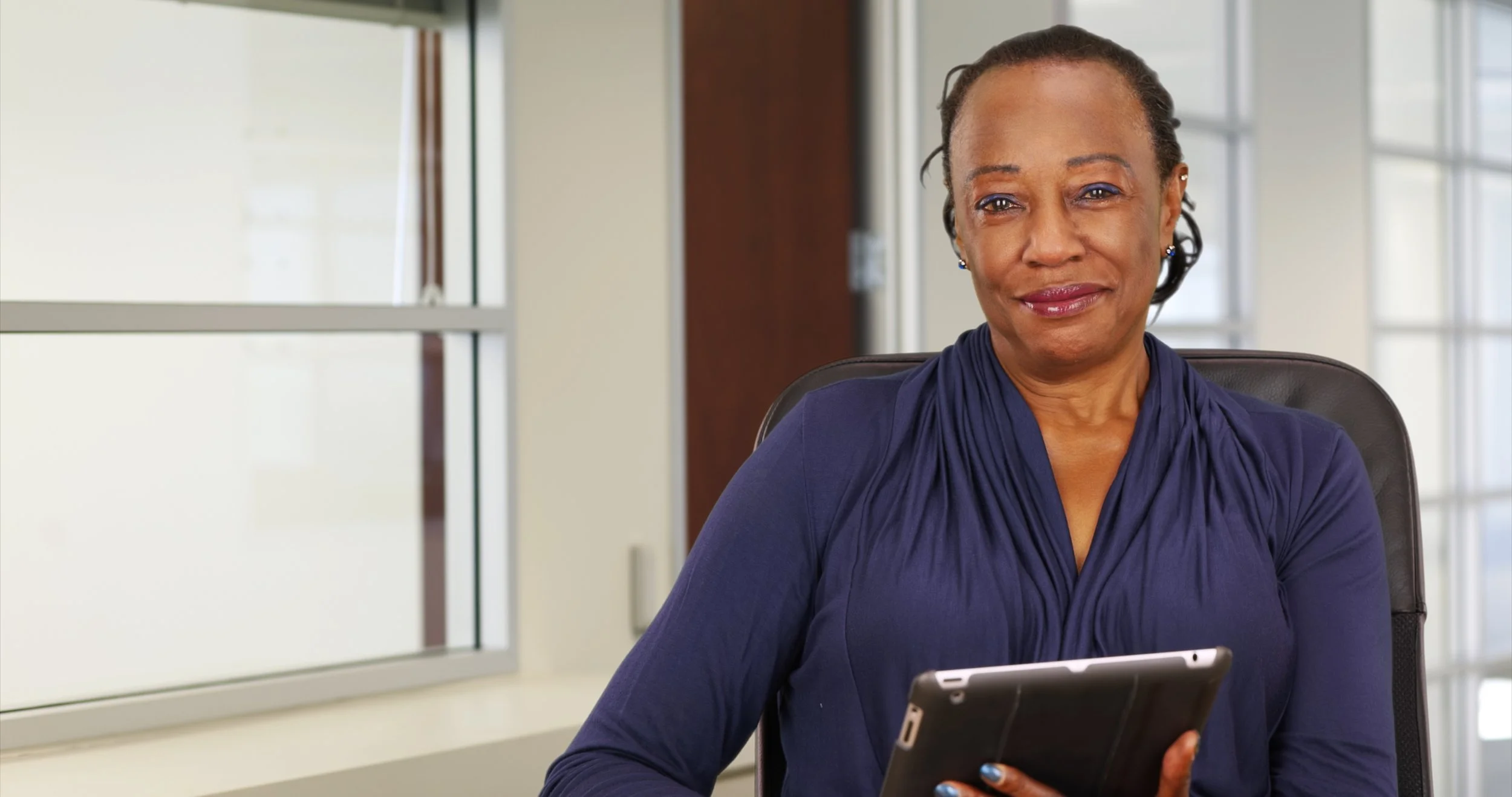 Portrait of black woman in her fifties