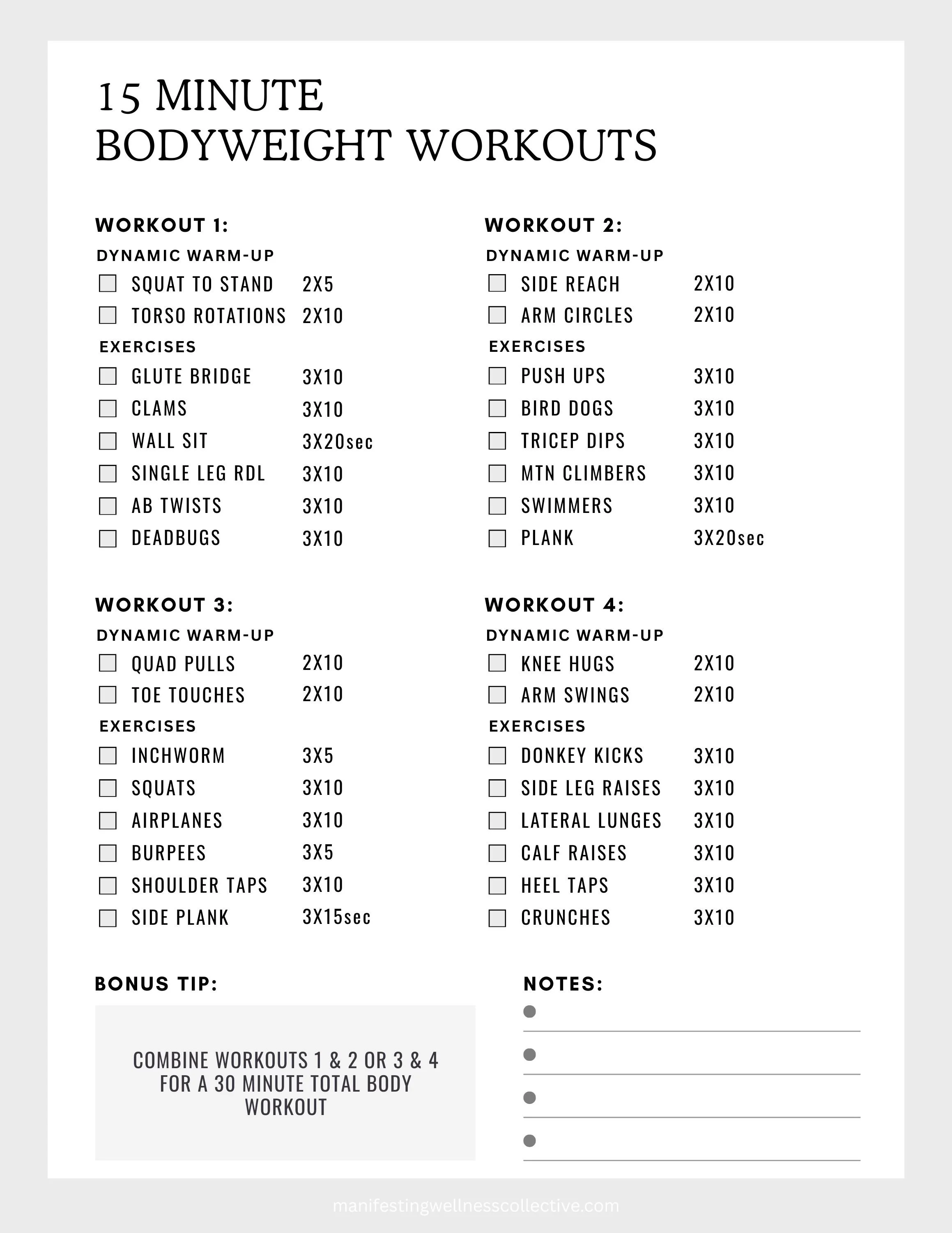 15 Minute Bodyweight Workouts