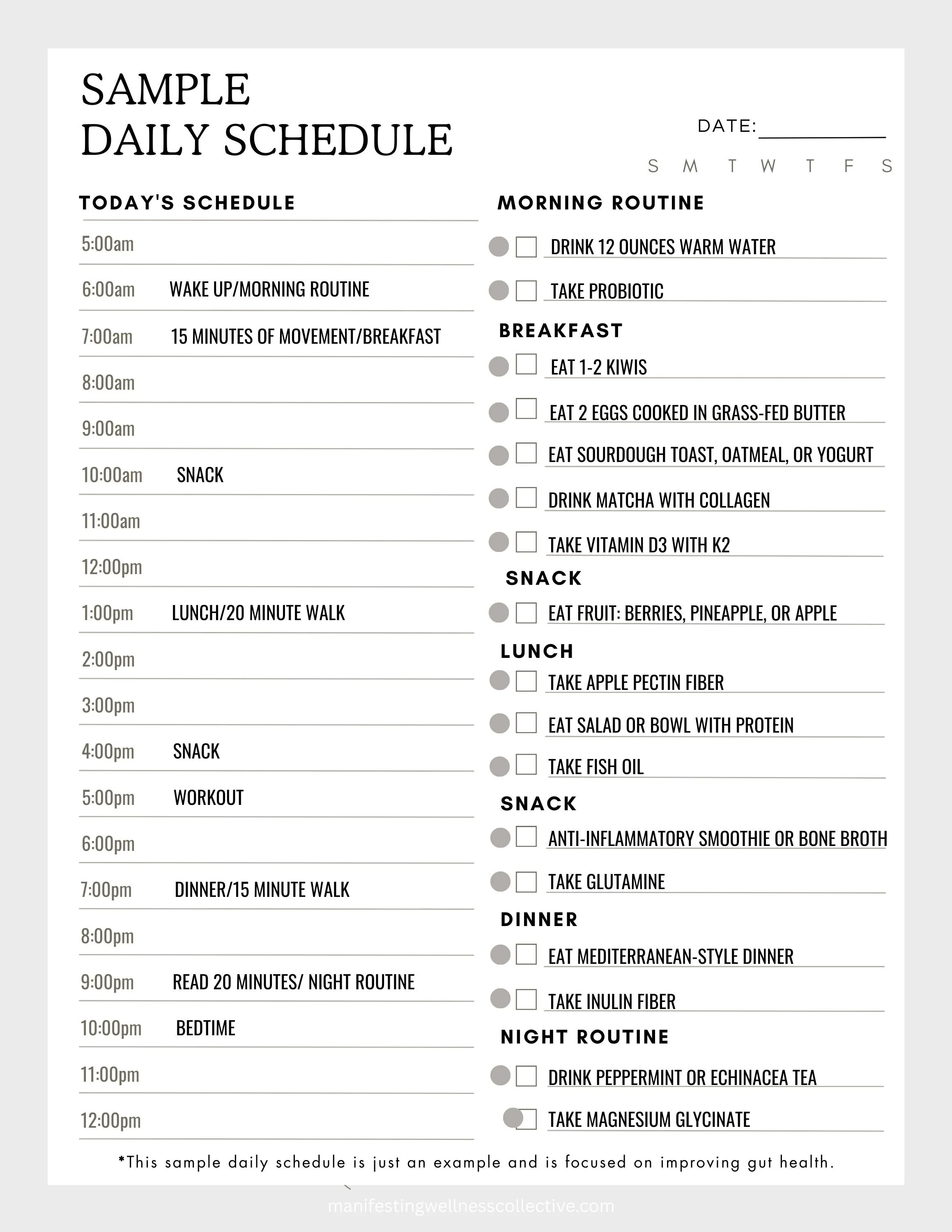Sample Daily Schedule