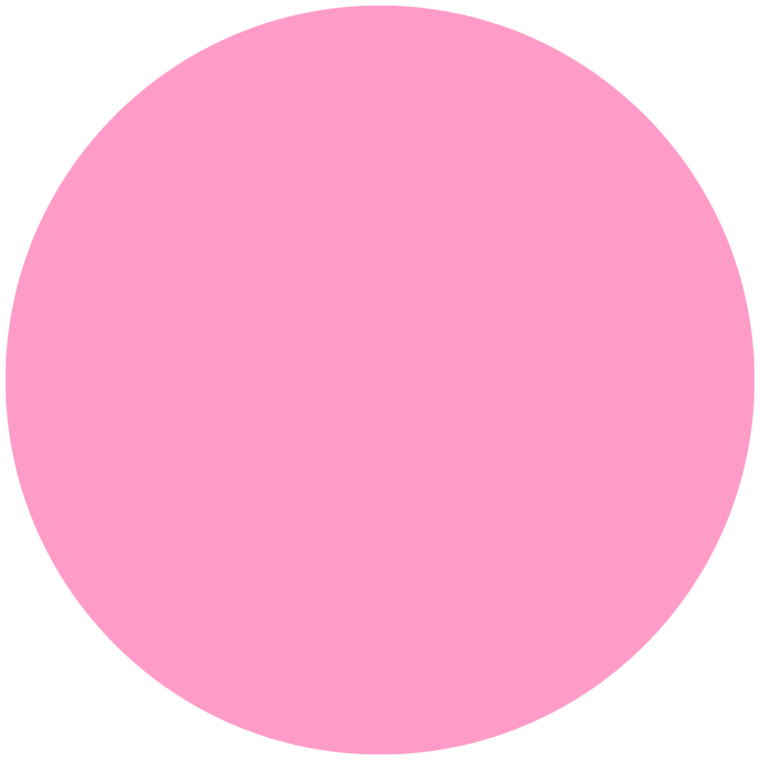 A large, bubblegum pink circle with no additional features or details.