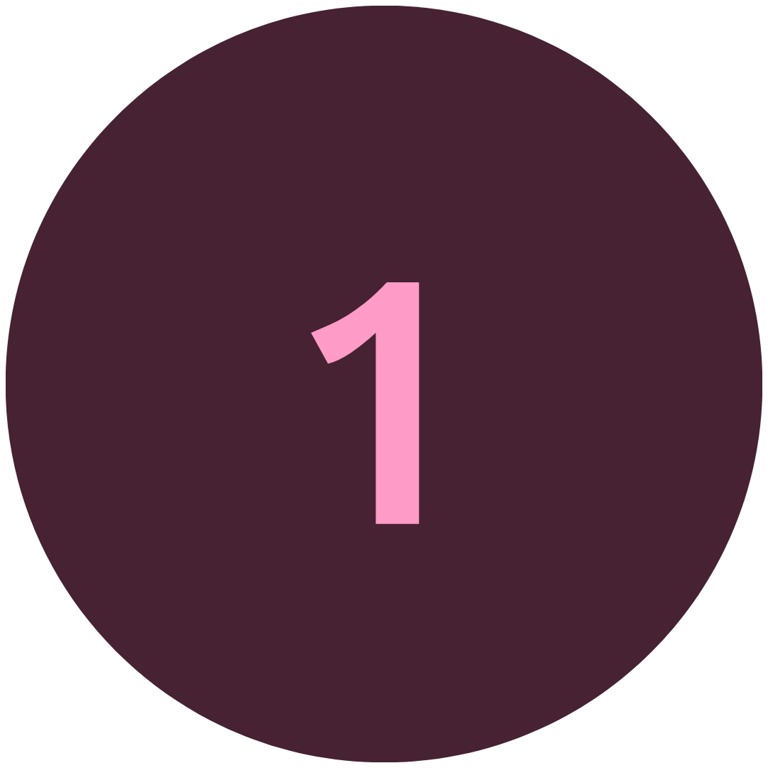 Cobalt circle with a white number one in the center.