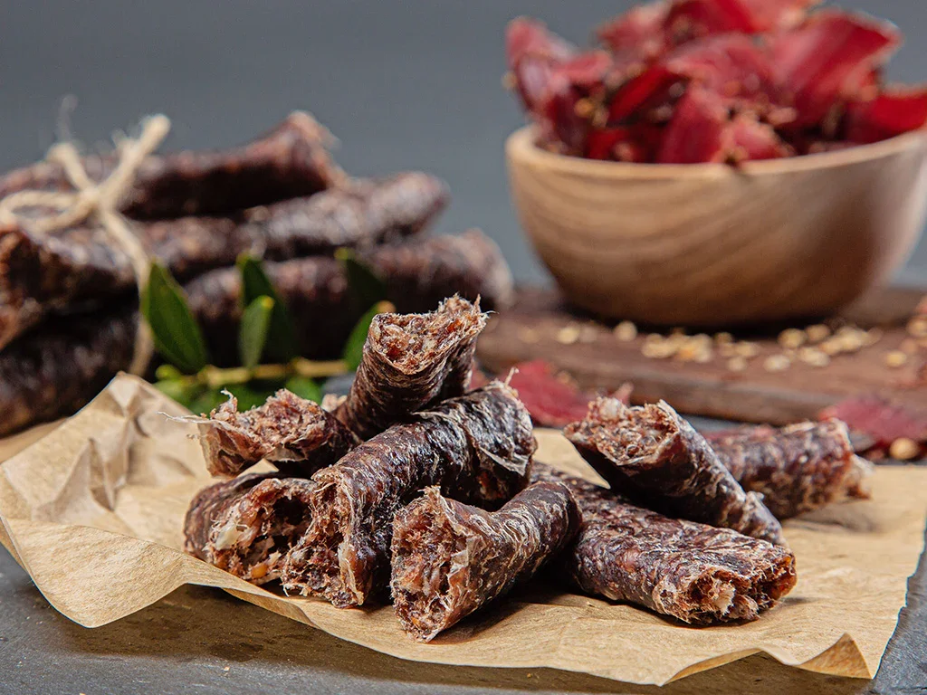 Beef droewors - dried sausage - traditional South African snack