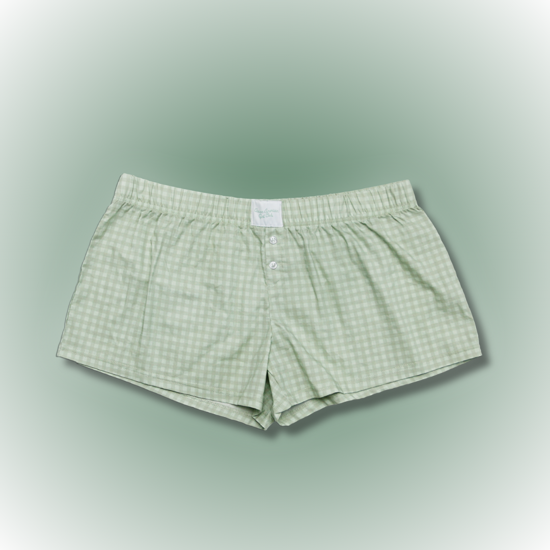 More Matcha Gingham Boxer Shorts