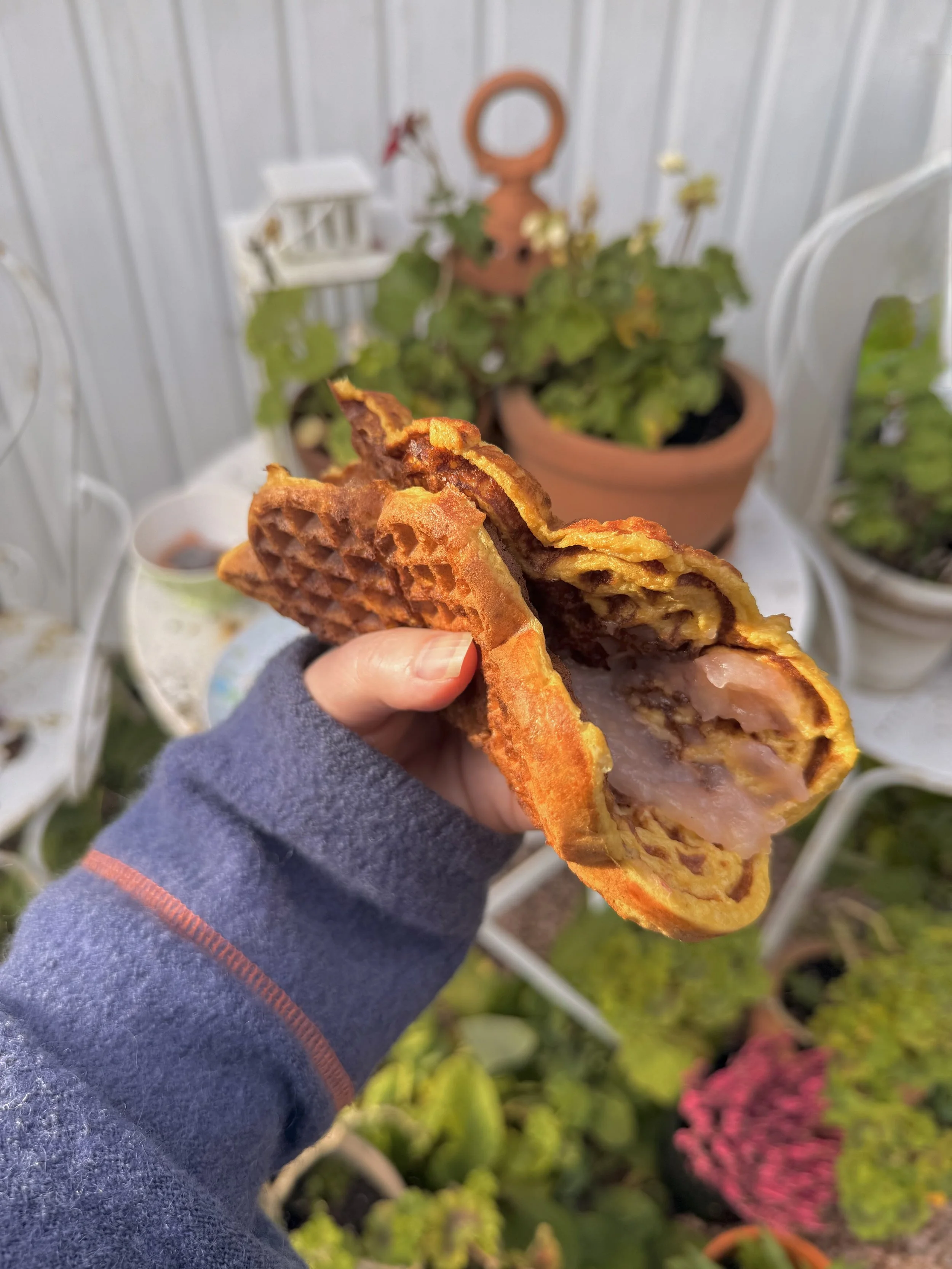 Vafler med havremel og eple