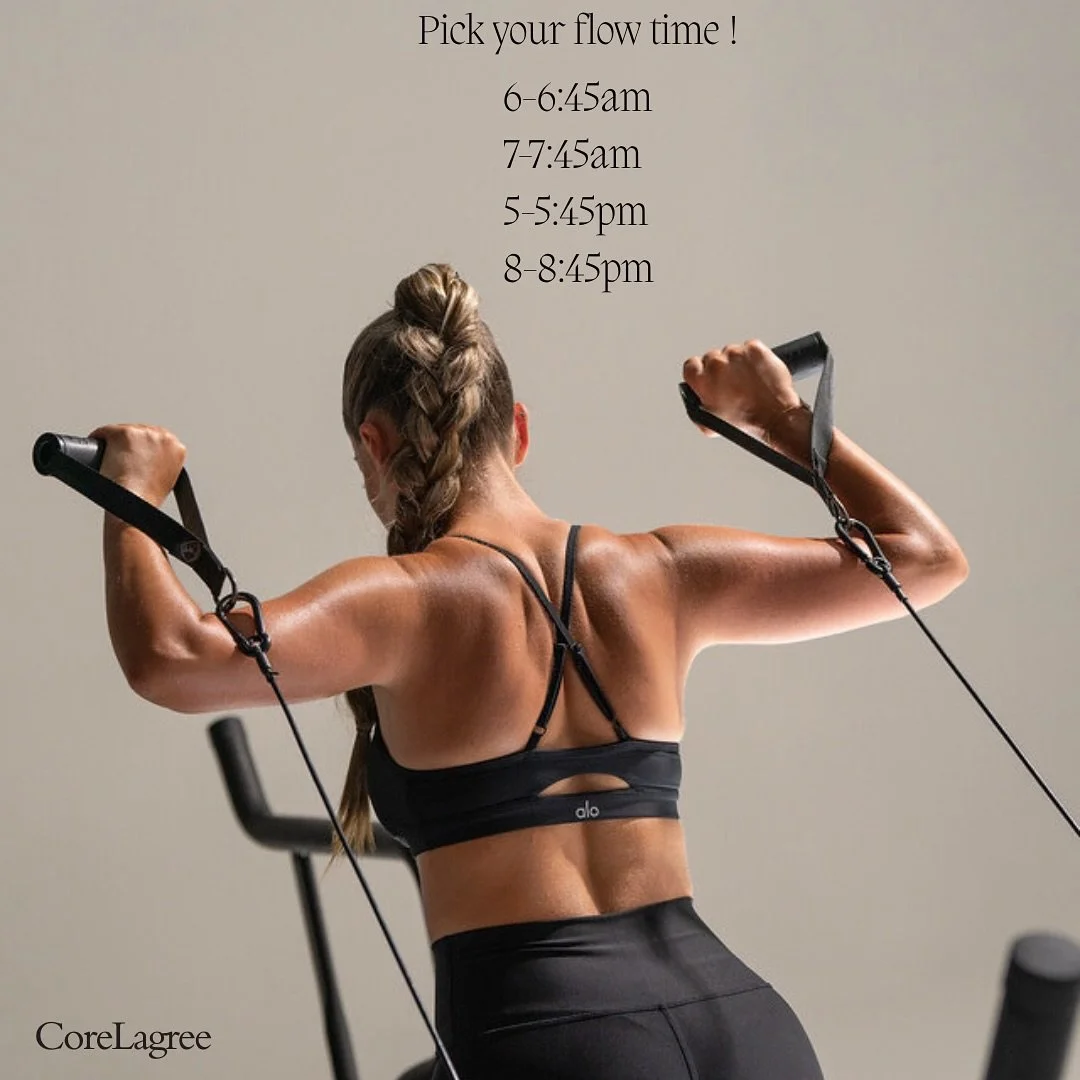 Your strongest self starts here. Pick your flow time🤍

Comment your preferred time ! 

👉FOLLOW US for launch updates +class promos.

#lagreefitness #megaformer #motivation #fitness #lowimpact #core #comingsoon #chatsworth #losangeles