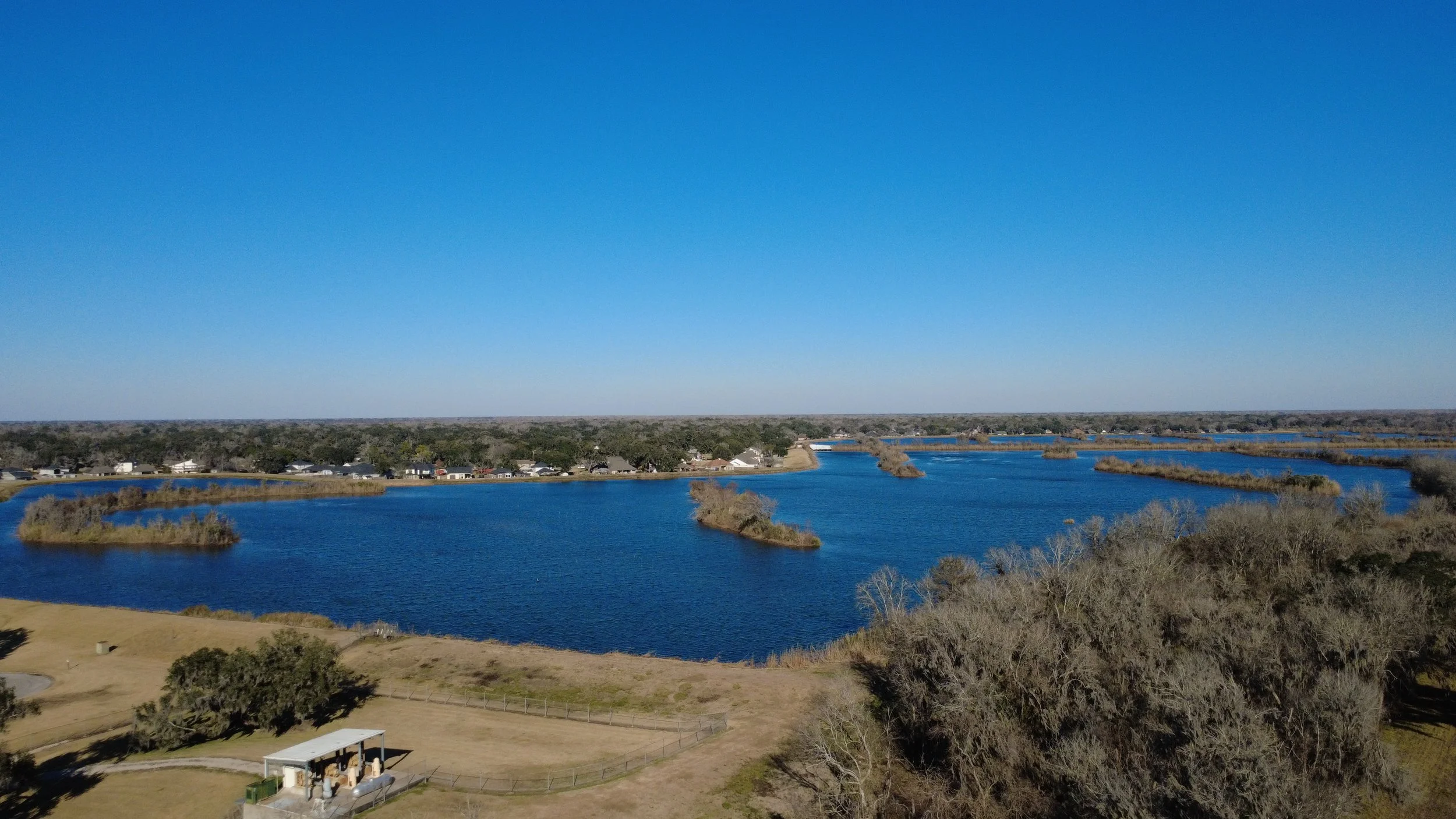 An arial view of West Lake at Twin Lakes in West Columbia.