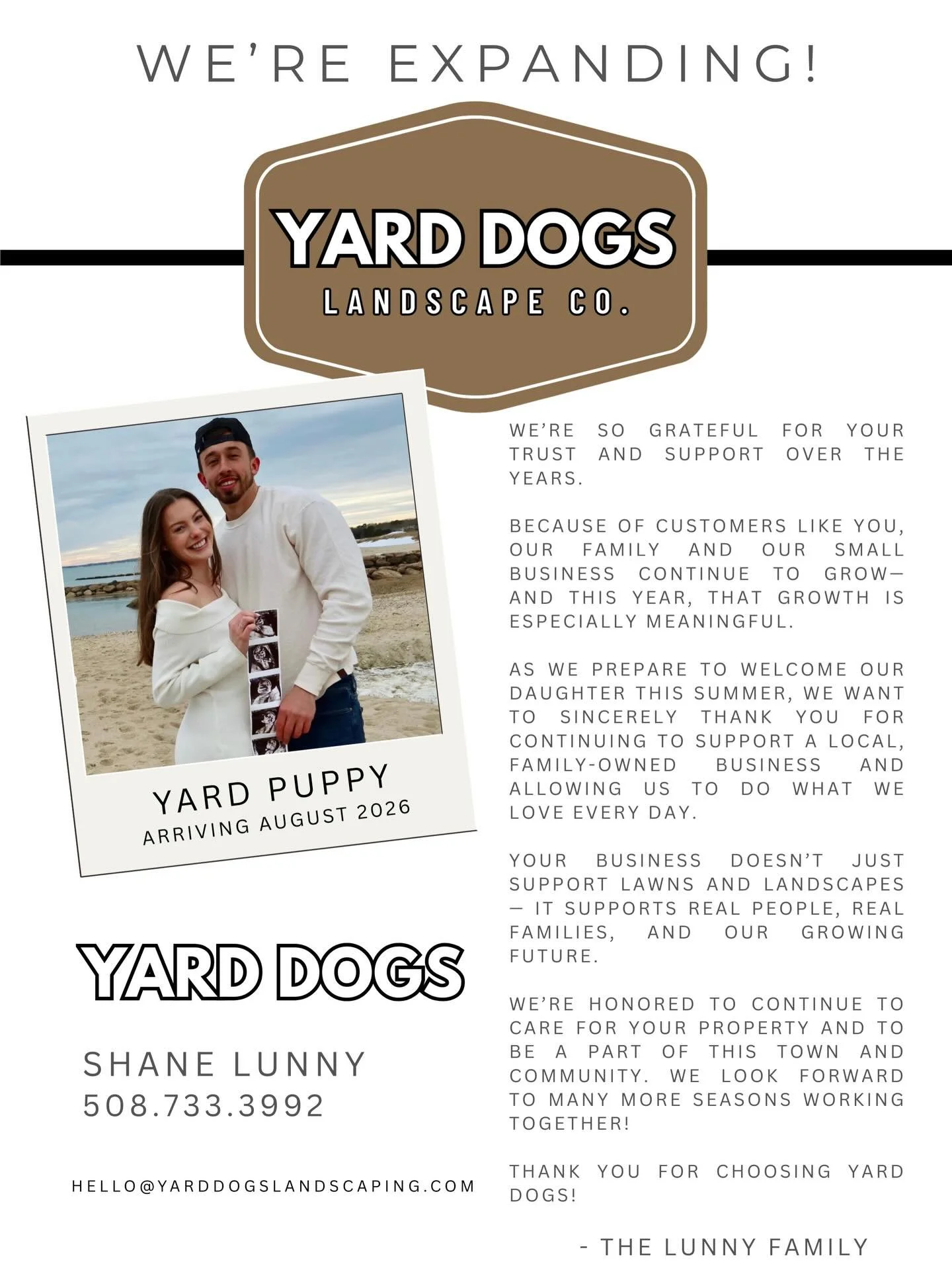 Exciting news! We're growing from within! Thanks to our amazing clients for believing in us. Grateful for this journey with my family. Here's to 2026 Landscaping Season