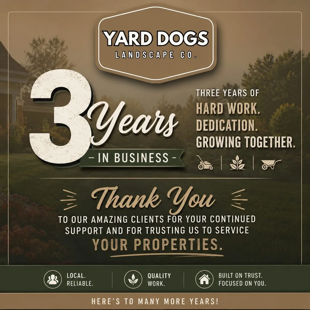 Thank you to all of our amazing clients for your continued support over the years!

It has truly been a pleasure being trusted to service and transform your homes and properties. From weekly maintenance to full landscape transformations, we are beyon