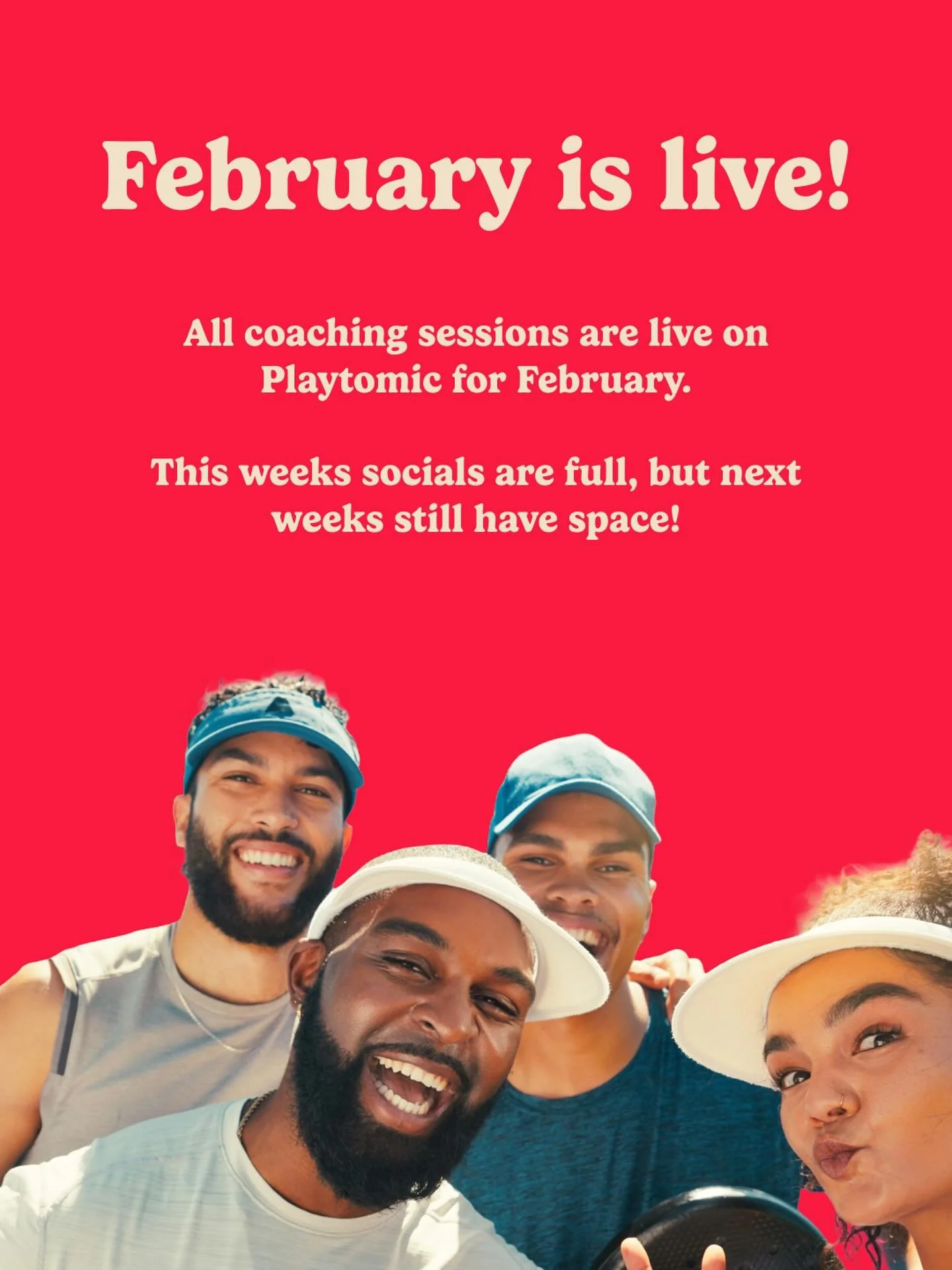 February we are coming for you 🎾 all coaching and socials now on Playtomic academy