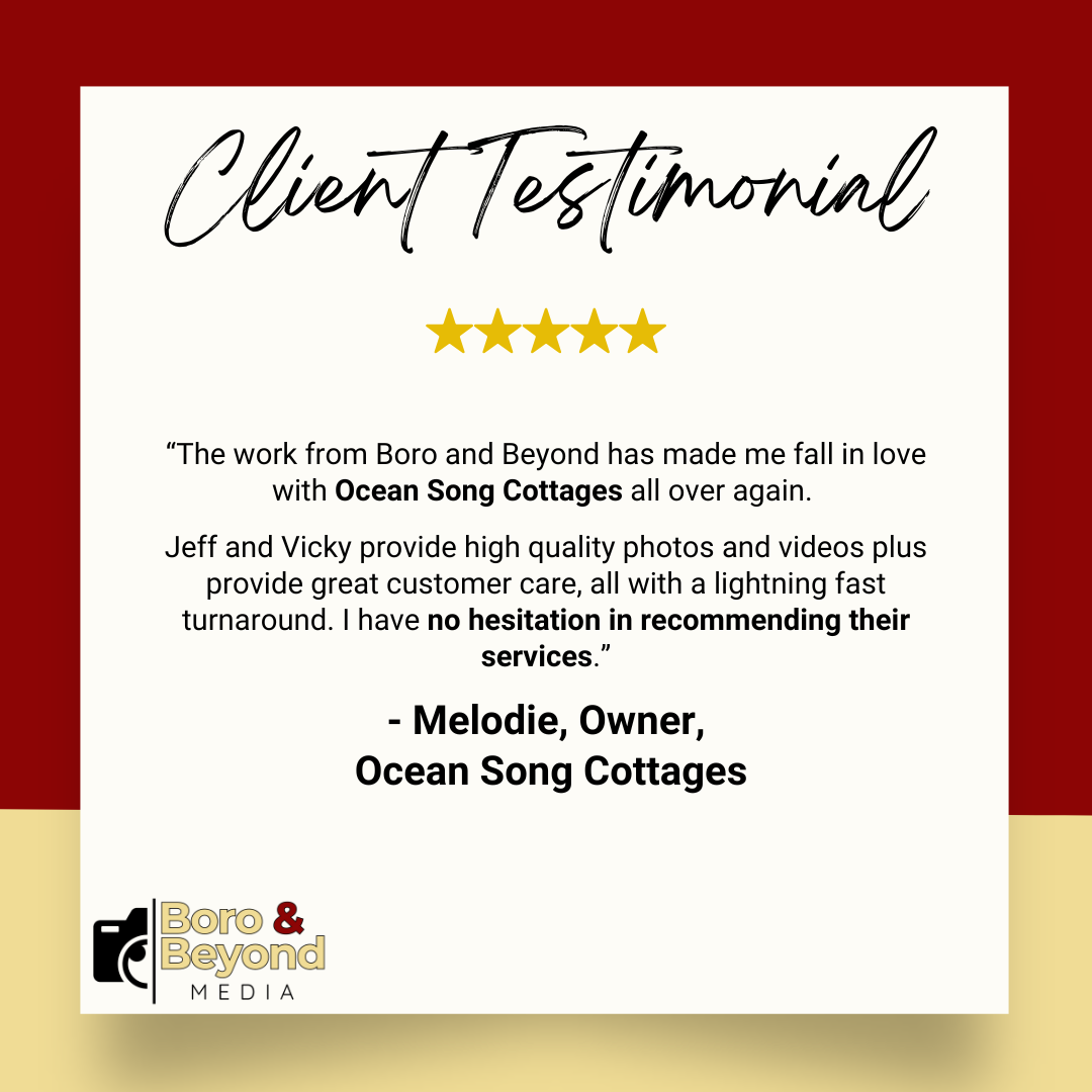 Ocean Song Cottages testimonial for Boro and Beyond Media