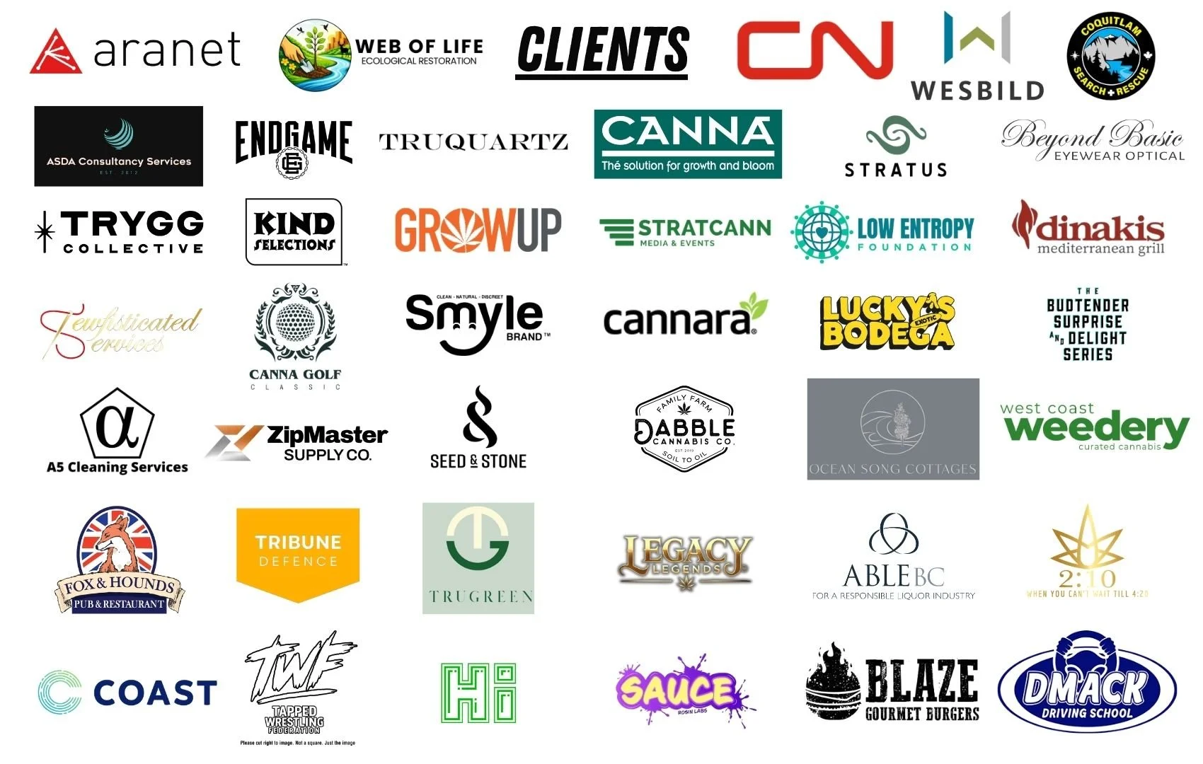 Clients that Boro and Beyond Media has worked with to create digital assets for marketing campaigns.