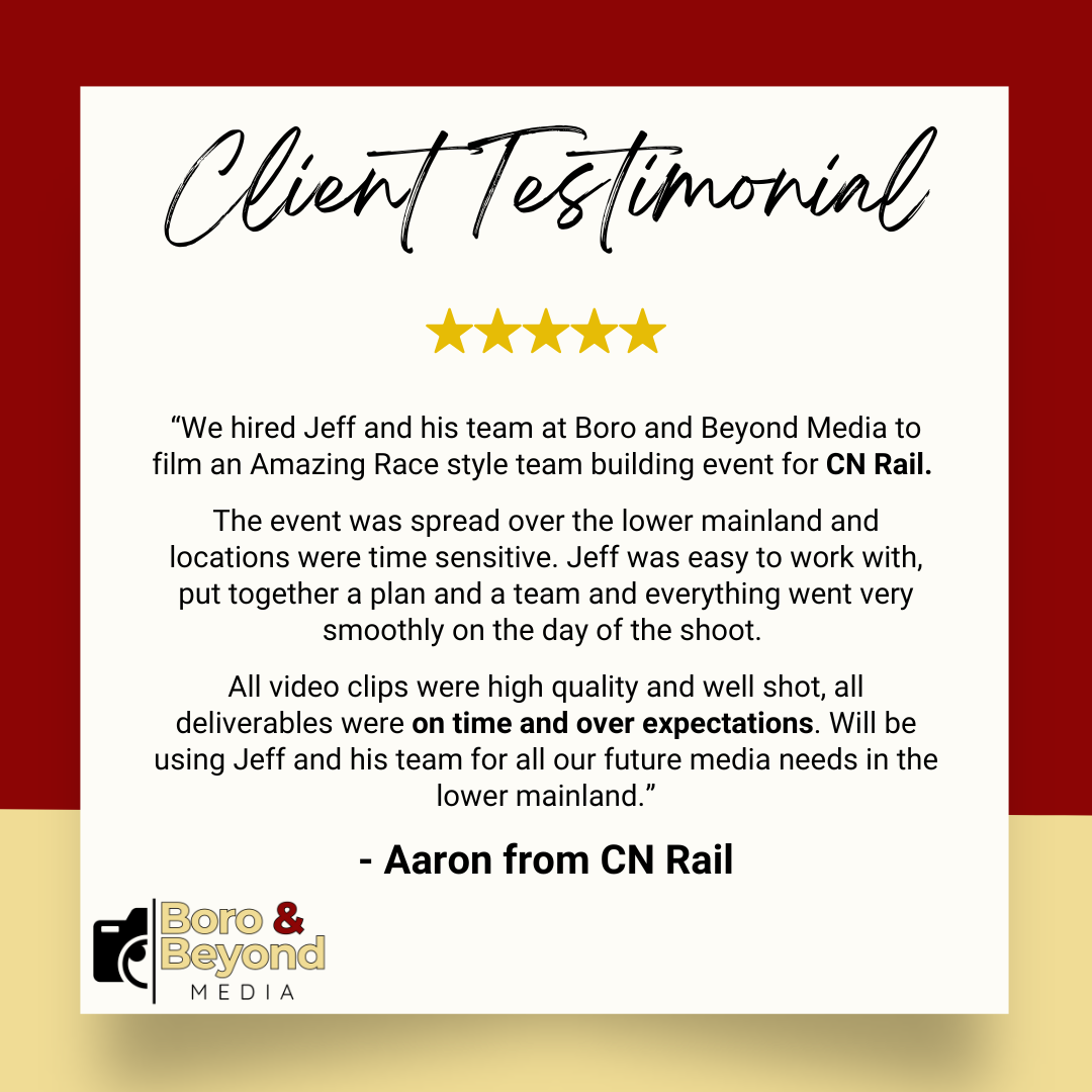 CN Rail Testimonial for Boro and Beyond Media