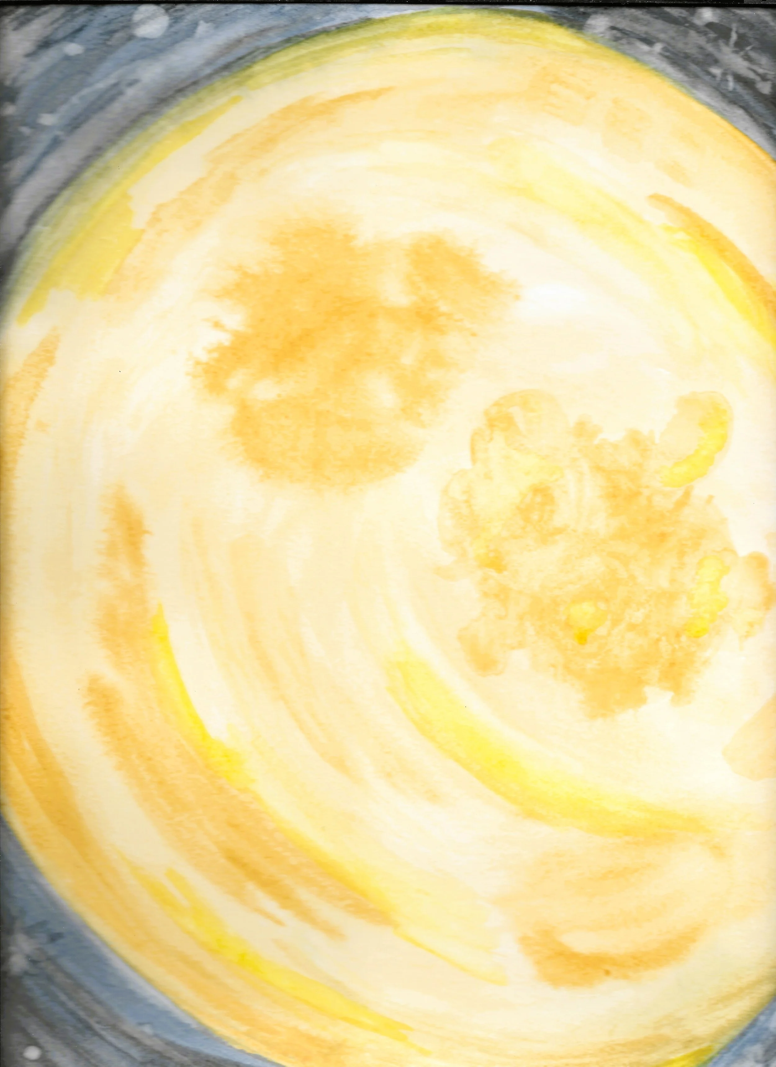 Full Moon watercolor 9x12