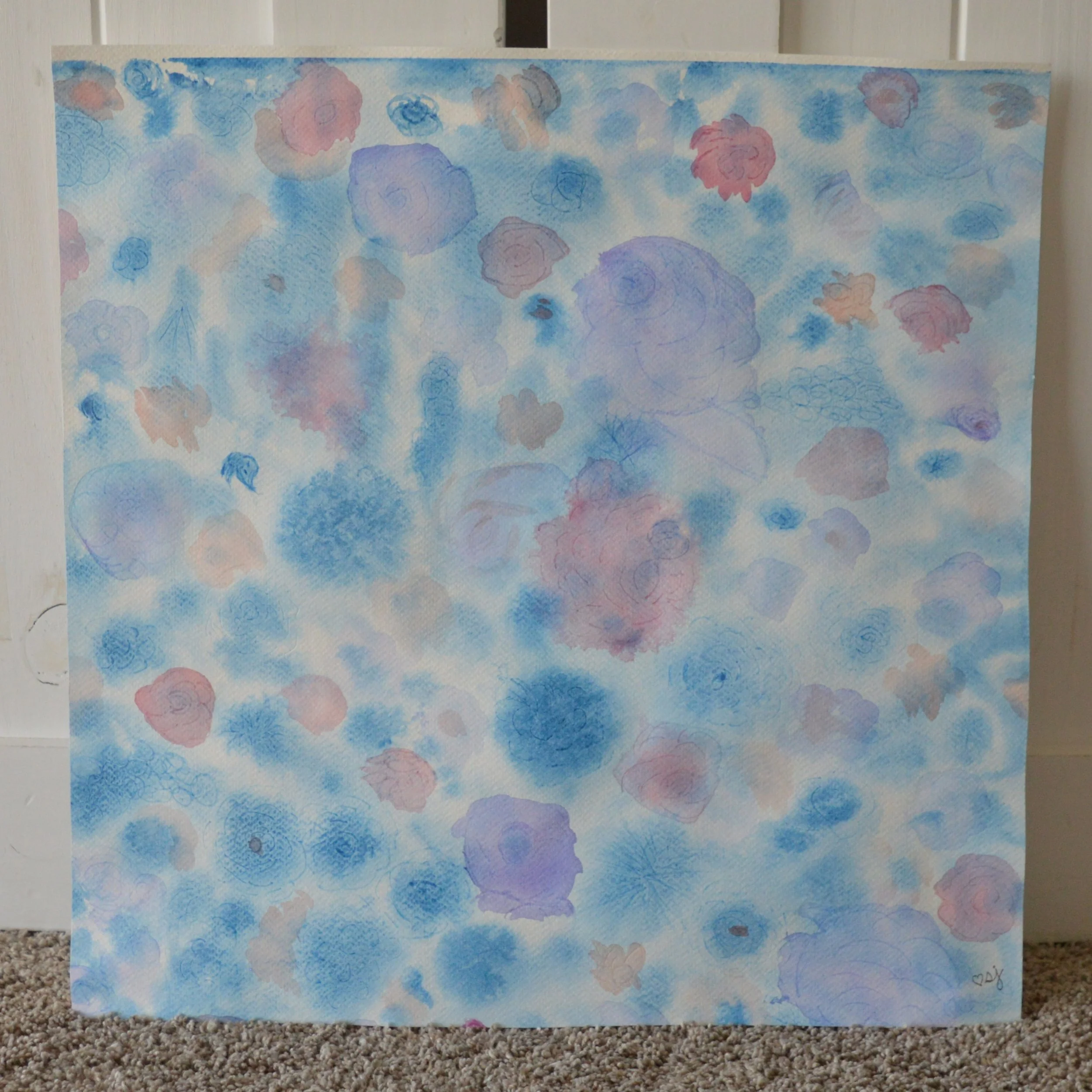 Soft flowers watercolor original