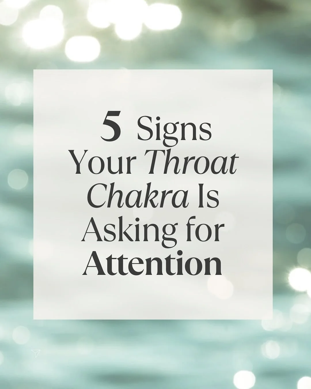 Your throat carries every truth you&rsquo;ve silenced.
 When we swallow our truth, even in small, everyday ways, the throat chakra begins to close.
 You might notice tension, hesitation, or the sense that your words get &ldquo;stuck&rdquo; before the