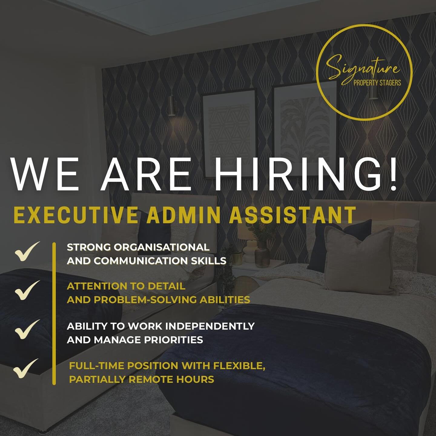 ❗️FULL TIME ADMIN VACANCY - LOCAL TO HUDDERSFIELD❗️

Love keeping things organised and running smoothly?
We&rsquo;re on the lookout for a superstar Executive Admin Assistant to join our creative Huddersfield team at Signature Property Stagers!

You&r