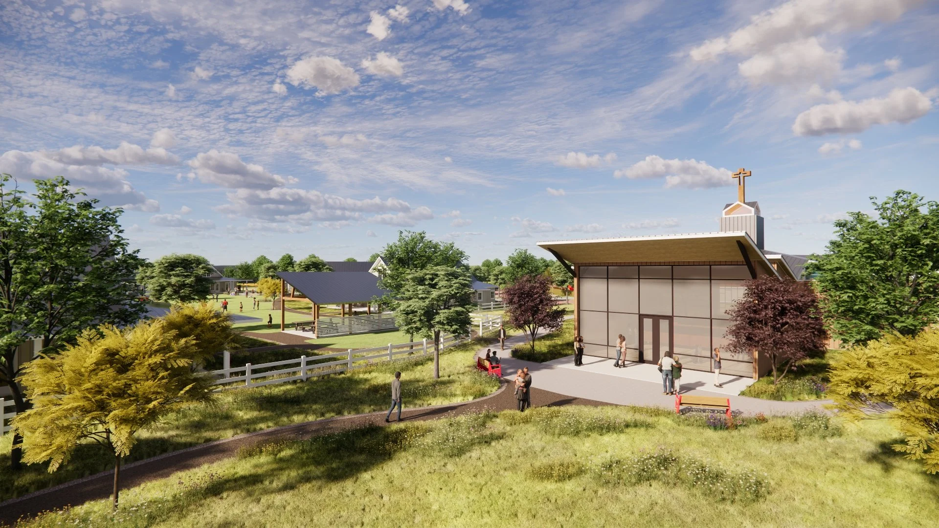 The entrance to the prayer chapel is in the back of the land, so that the chapel can face east - towards Jerusalem and the dawn!