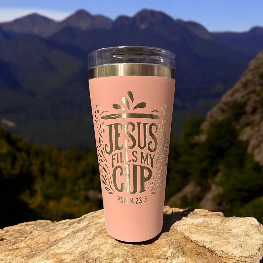 Jesus Fills My Cup-Etched Hot/Cold Tumbler