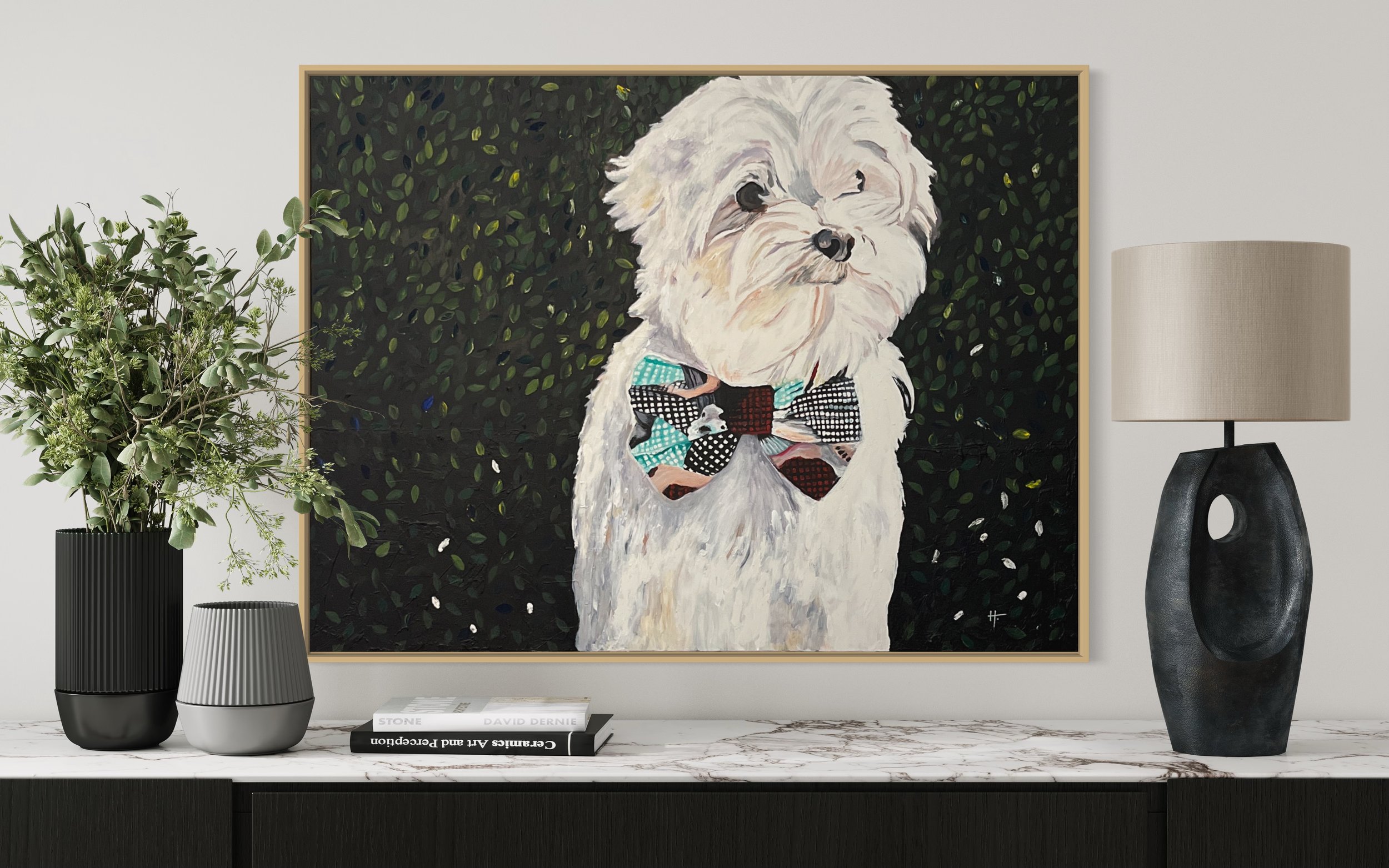 An image of final artwork pet portrait commission.