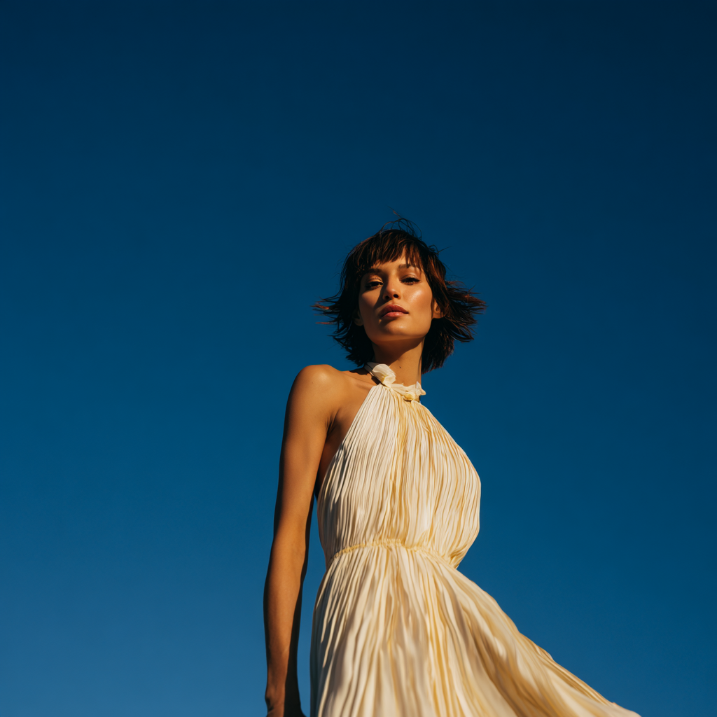 Sun-Drenched Halter Gown