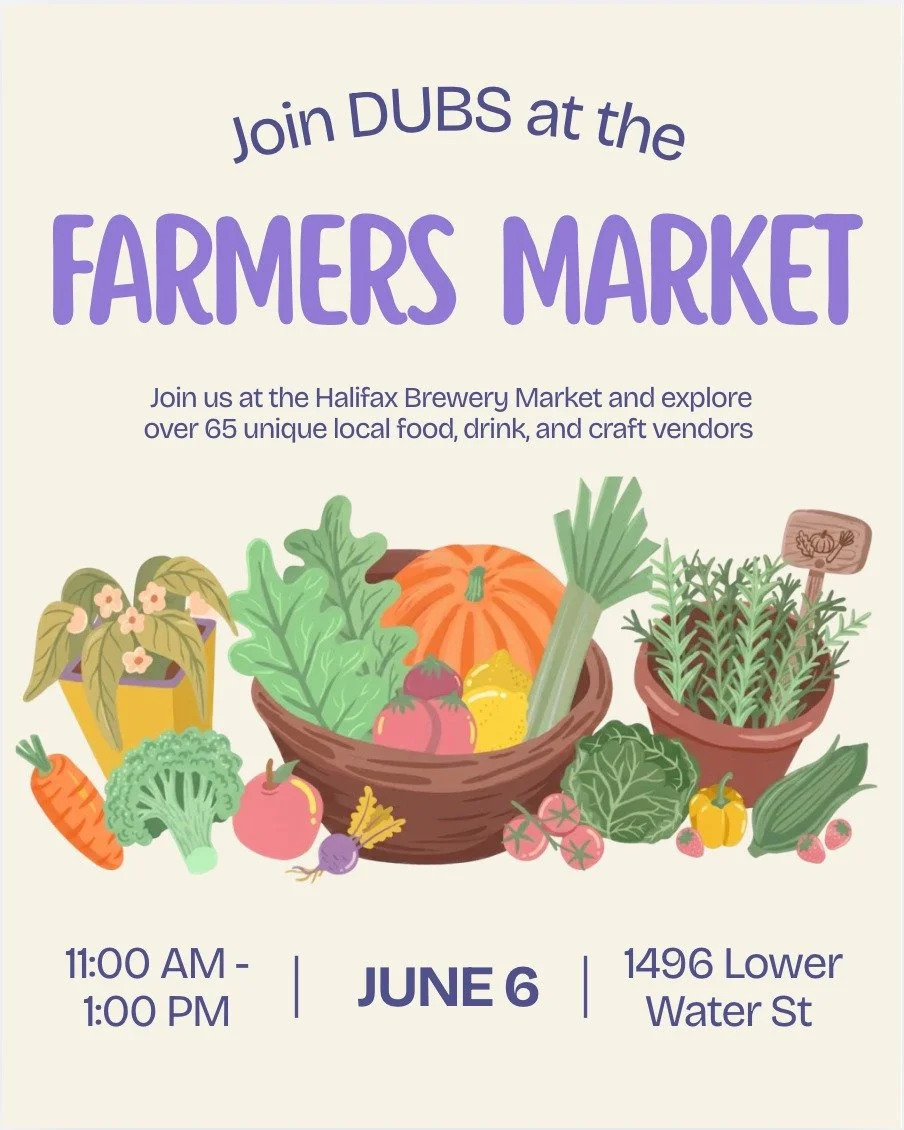 Looking for weekend plans? 
Join DUBS at the Halifax Brewery Market and discover amazing local vendors offering food, drinks, crafts, and more.

📍 1496 Lower Water St
🕚 11:00 AM &ndash; 1:00 PM