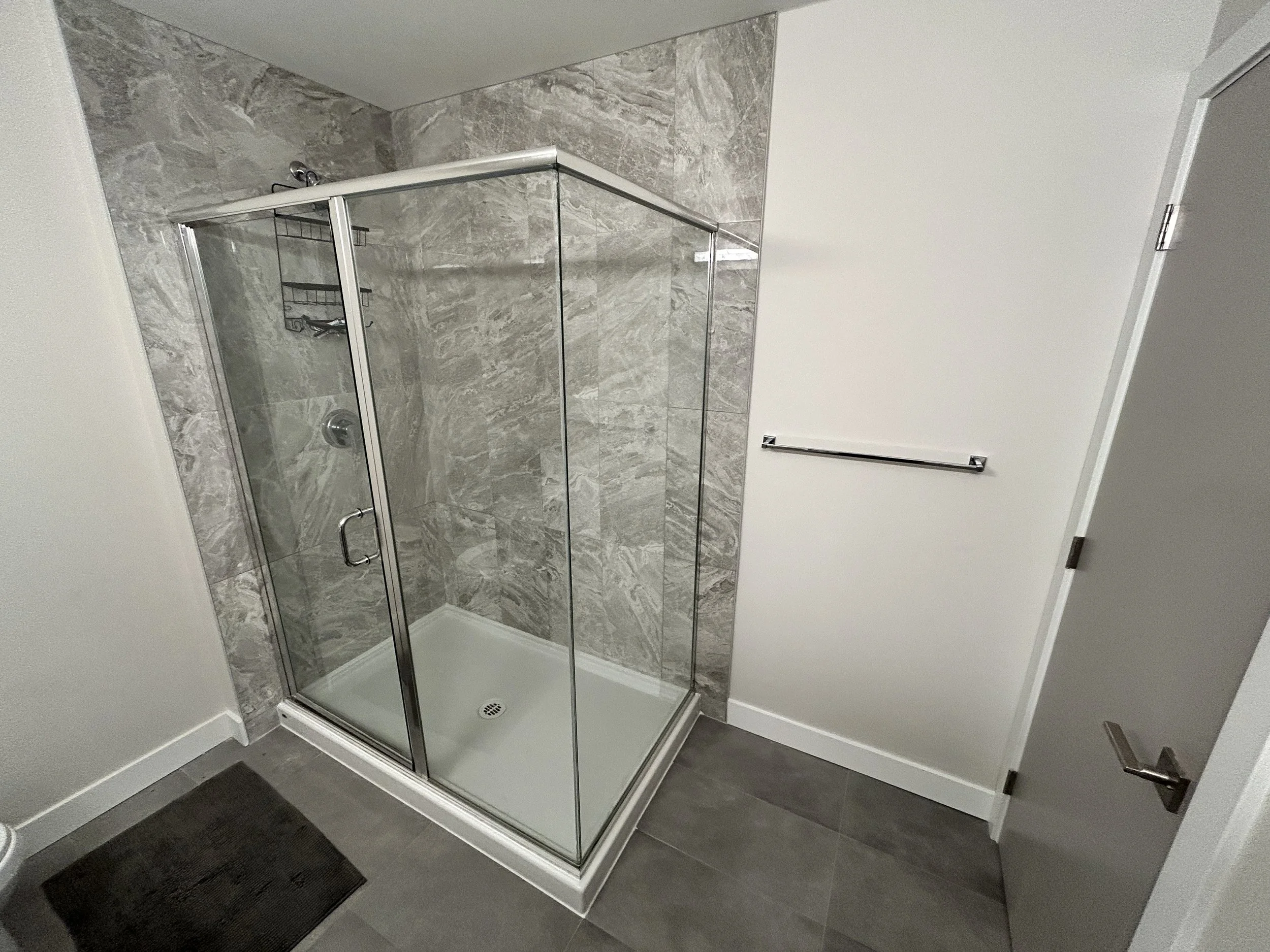 Master bathroom renovation with glass shower installation by Vedder Valley Homeworks in Chilliwack