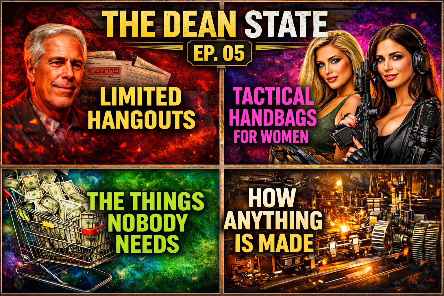 The Dean State – Ep. 05 – Limited Hangouts, Tactical Handbags for Women, The Things Nobody Needs, and How is Anything Made?