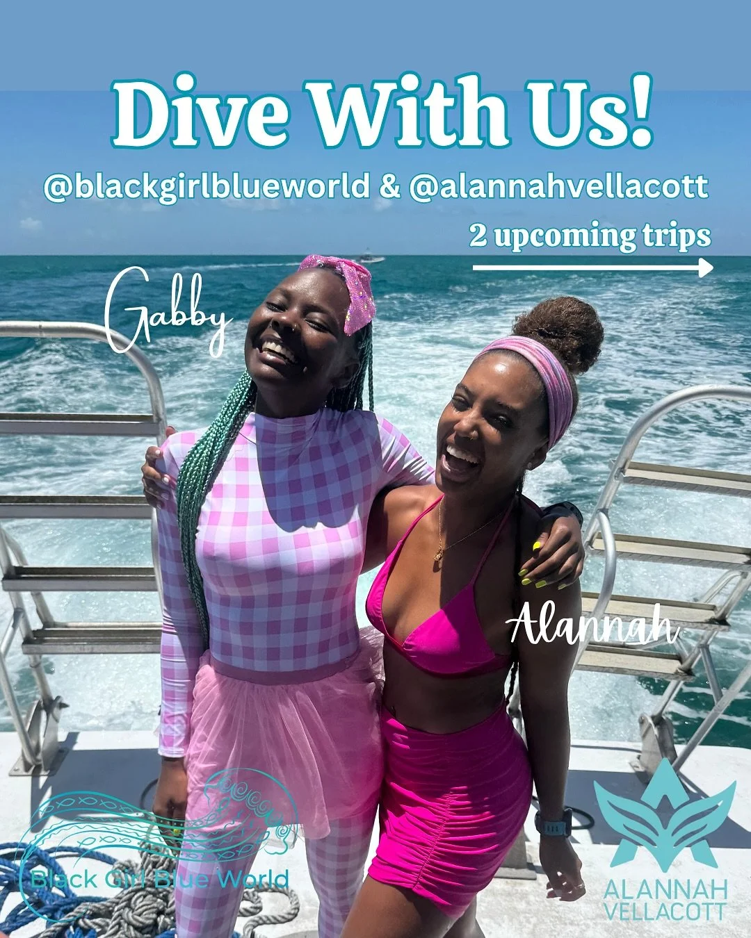 Dive with @blackgirlblueworld and me! 🙌🏽 

Gabby and I are hosting two back-to-back trips in Feb 2026. Black Futures and Galentine&rsquo;s Day! 🖤🩷

Black Futures Feb 8-13th, 2026 is all about celebrating how far we have come as Black divers and t