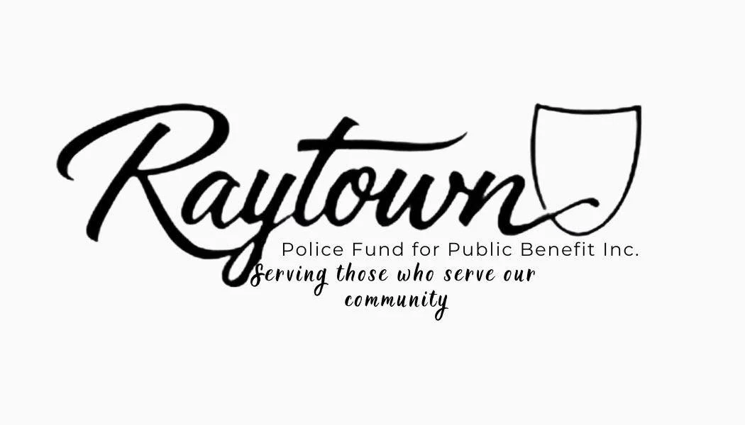 Logo for Raytown Police Fund for Public Benefit Inc., with the tagline "Serving those who serve our community" and a shield icon.