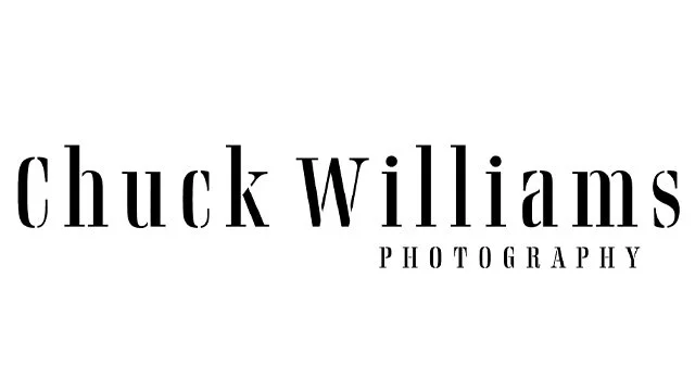Logo for Chuck Williams Photography with black text on a white background.