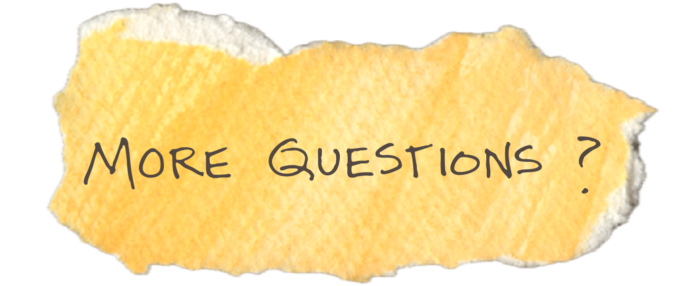 Torn piece of yellow paper with black handwritten text that says "More Questions?"