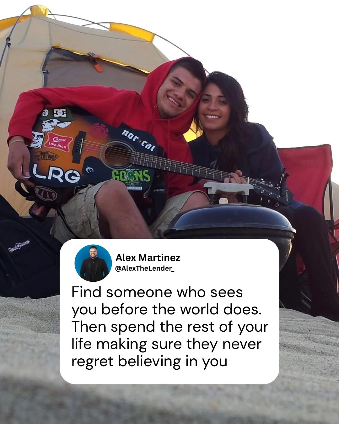 If you find someone who believes in your dreams more than you do, who makes you want to be a better person, who&rsquo;s willing to work alongside you to get there and is grateful for whatever you have - marry them.