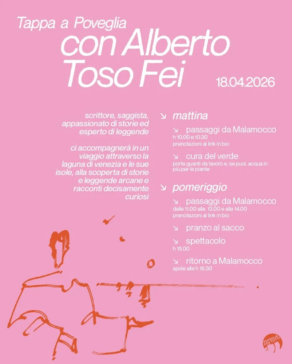 👉🏾 Appuntamento speciale! sabato 18 aprile torniamo a Poveglia per una giornata dedicata alla cura del verde e alle storie millenarie della nostra Laguna

❇️ la mattina: vieni a sporcarti le mani, faremo gruppi di lavoro per la cura del verde e la 