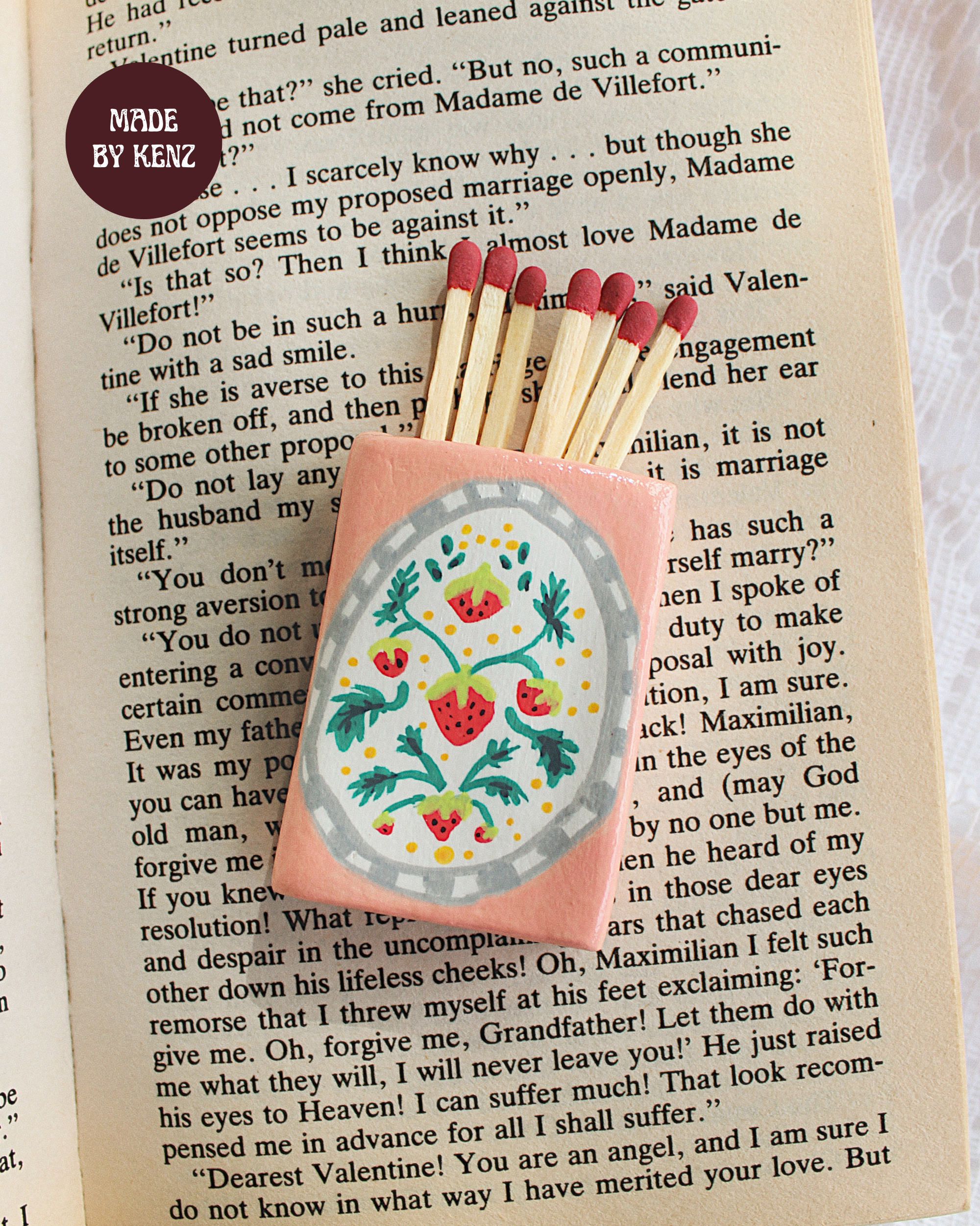 Strawberry Fields Mini Matchbook + Matches