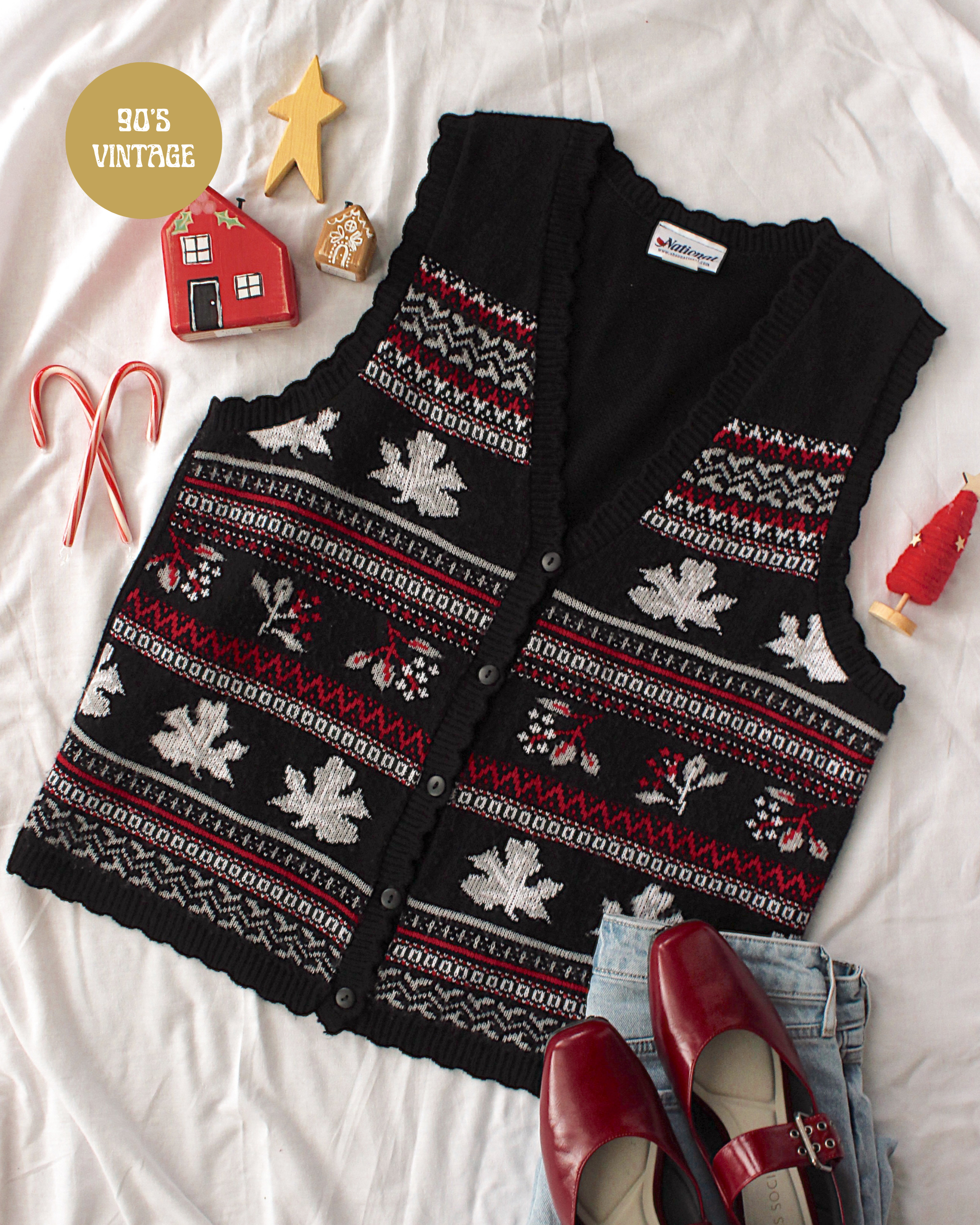 Hollyberry Sweater Vest - 1X