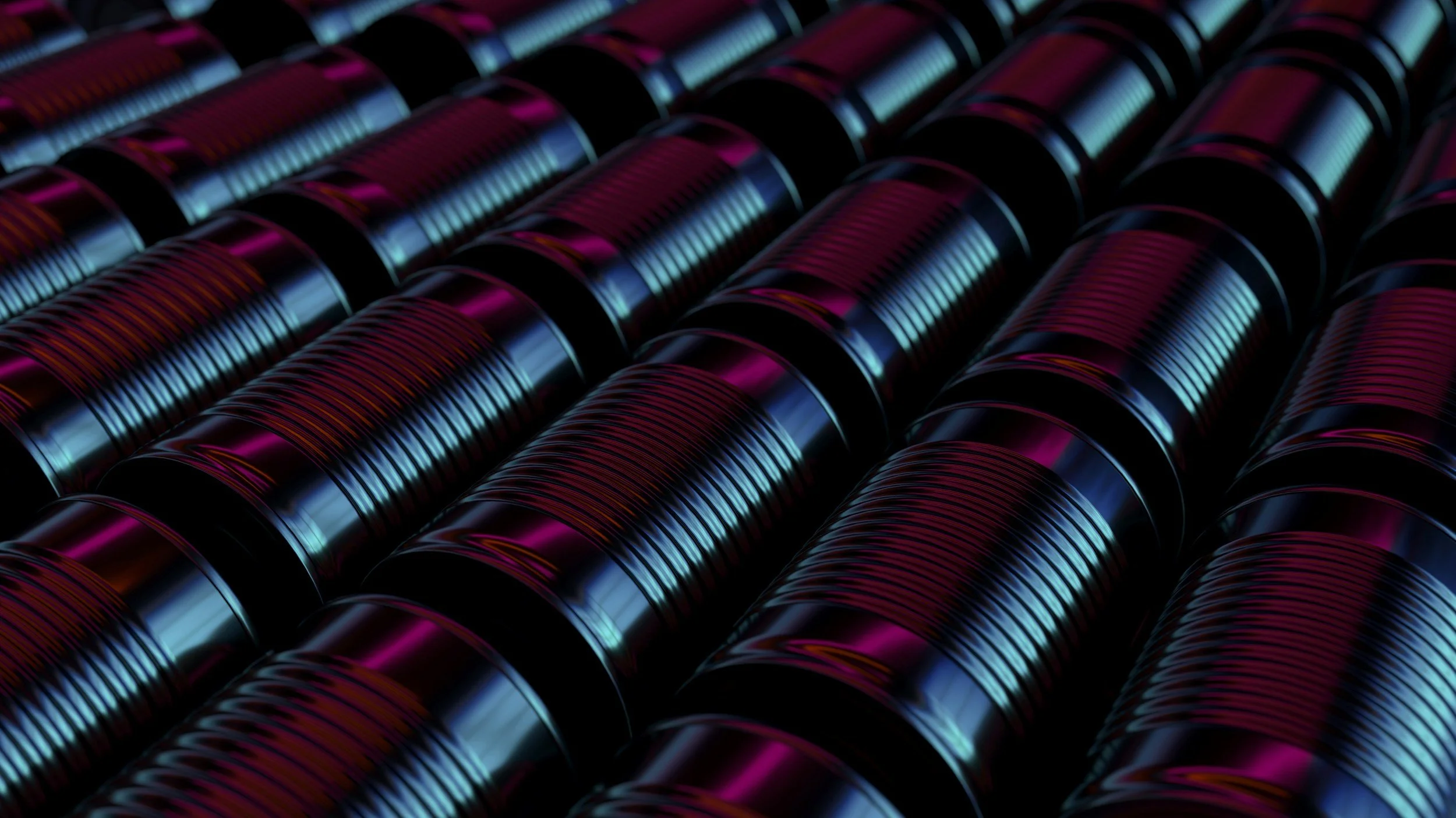 Generic un-labeled cans of food stacked