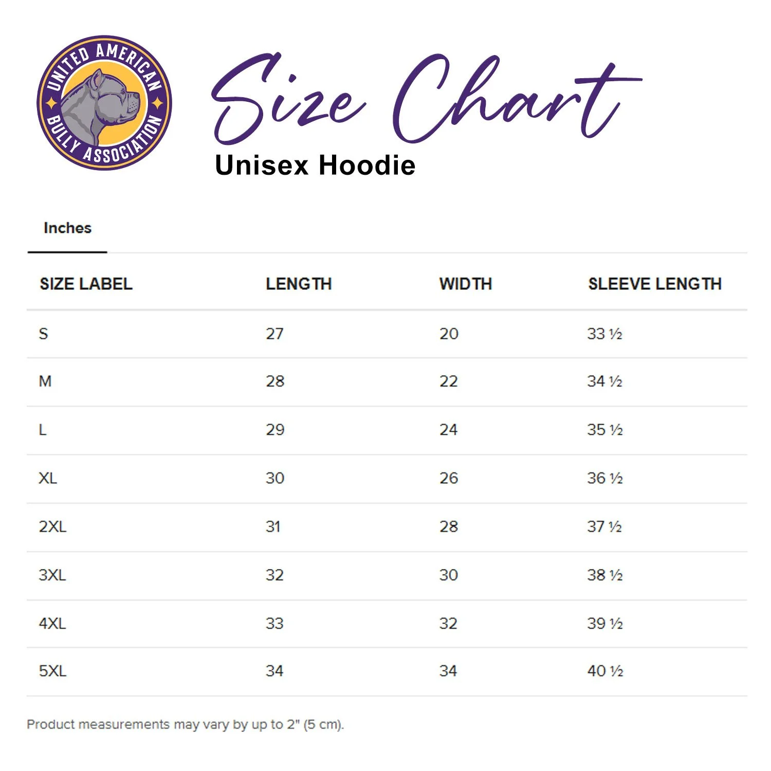 UABA Size Charts - Unisex Hoodie copy.jpg