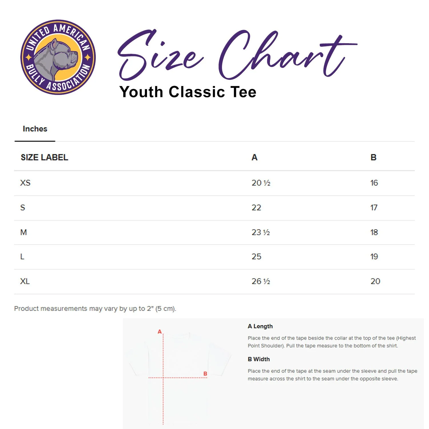 UABA Size Charts - Youth Classic Tee copy.jpg