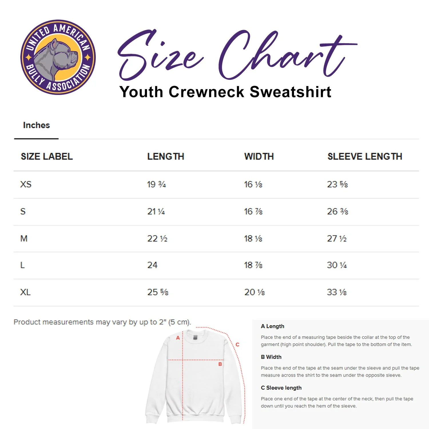 UABA Size Charts - Youth Crewneck Sweatshirt copy.jpg
