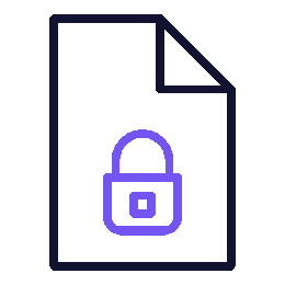 Icon of a document with a padlock, representing security or privacy.