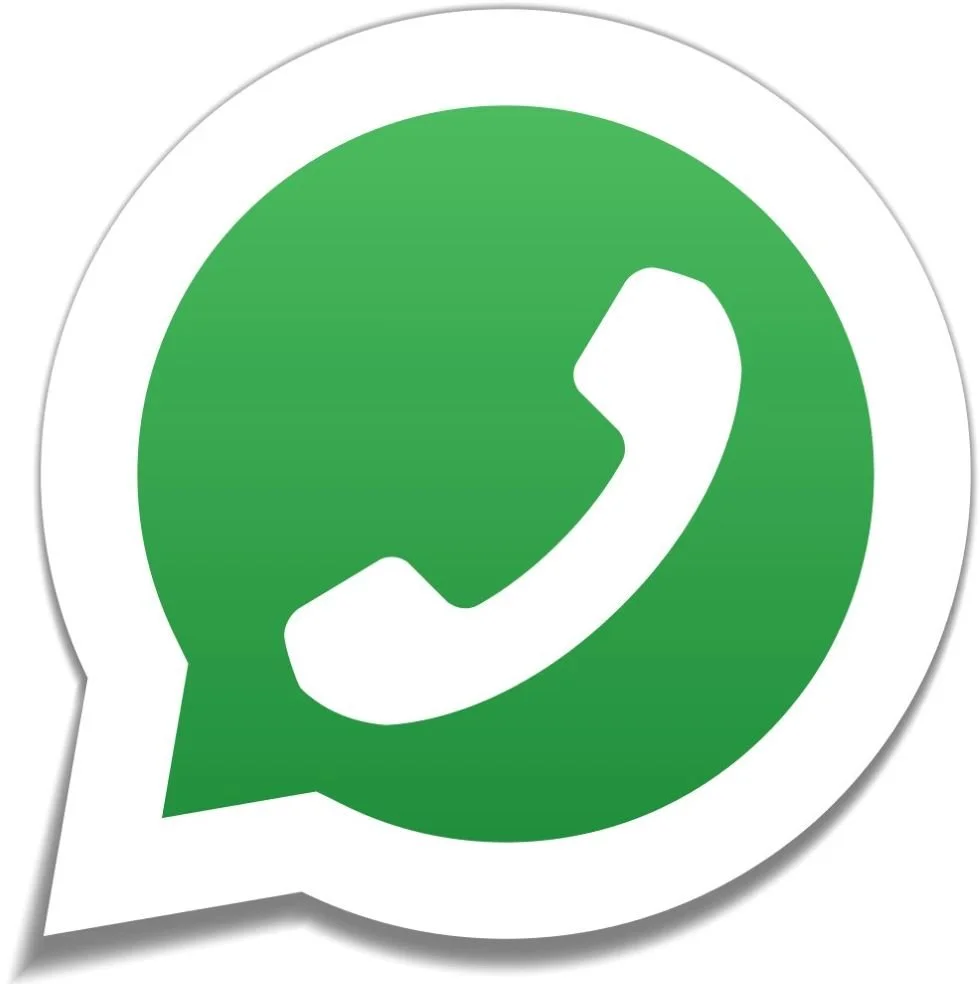 Icon of a white telephone receiver inside a green speech bubble, representing WhatsApp.