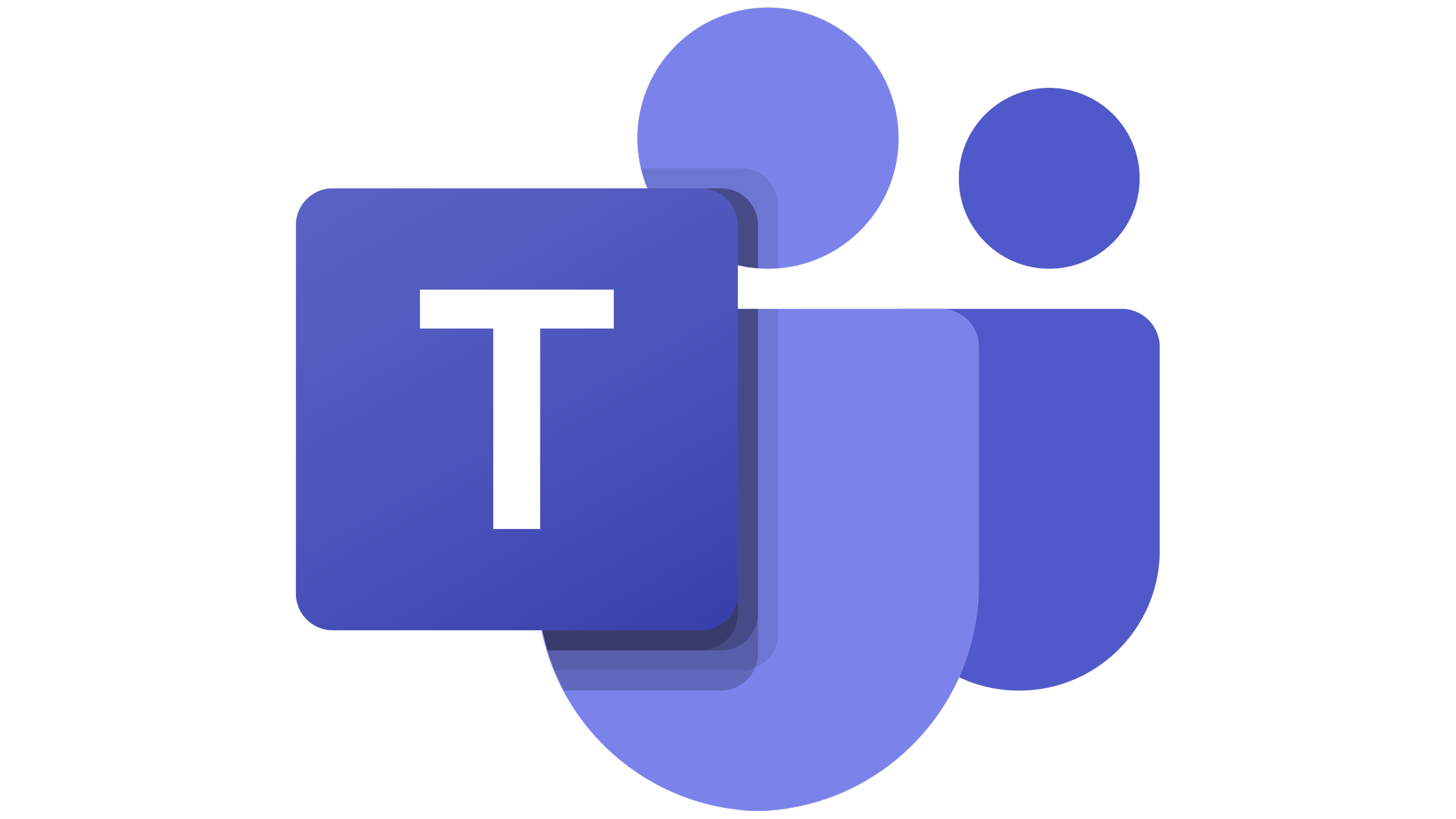 Stylized icon of the Microsoft Teams logo with blue squares, circles, and a large white 'T' on a black background.