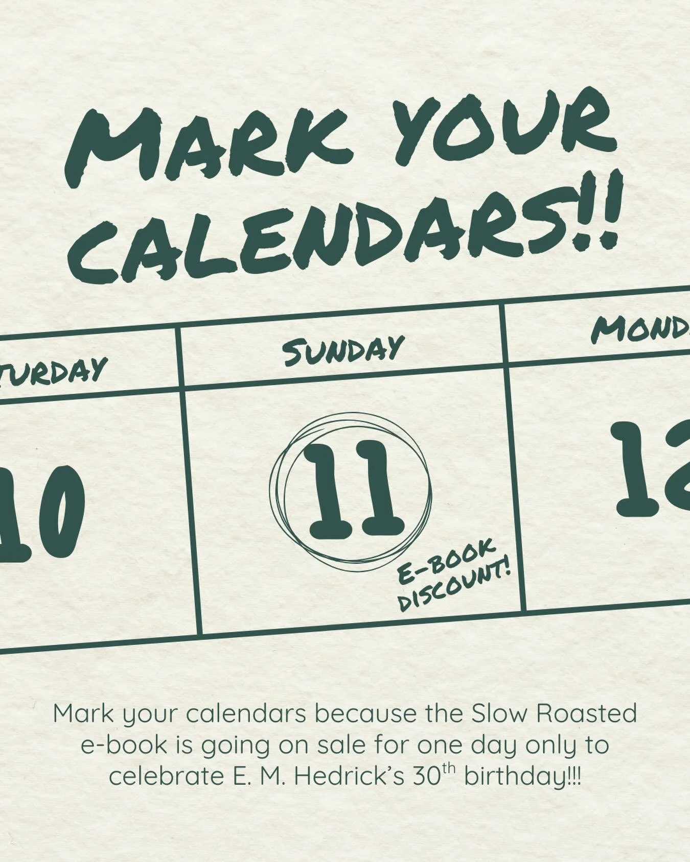 4 days until Slow Roasted&rsquo;s e-book goes on sale, so mark your calendars now!!!

#kindlecountdowndeal #kindleromance #spicybookrecs #birthdaydeal #contemporaryromance