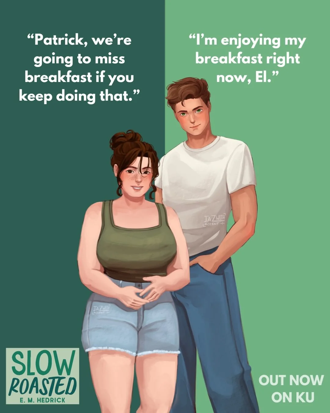 It&rsquo;s getting a little smutty in here&hellip;

Slow Roasted by E. M. Hedrick is a cute fake dating romance with open door spice and relatable characters.

☕️fake dating
✨barista/customer
☕️slow burn
✨open door spice 
☕️one bed
✨rom com vibes
☕️s