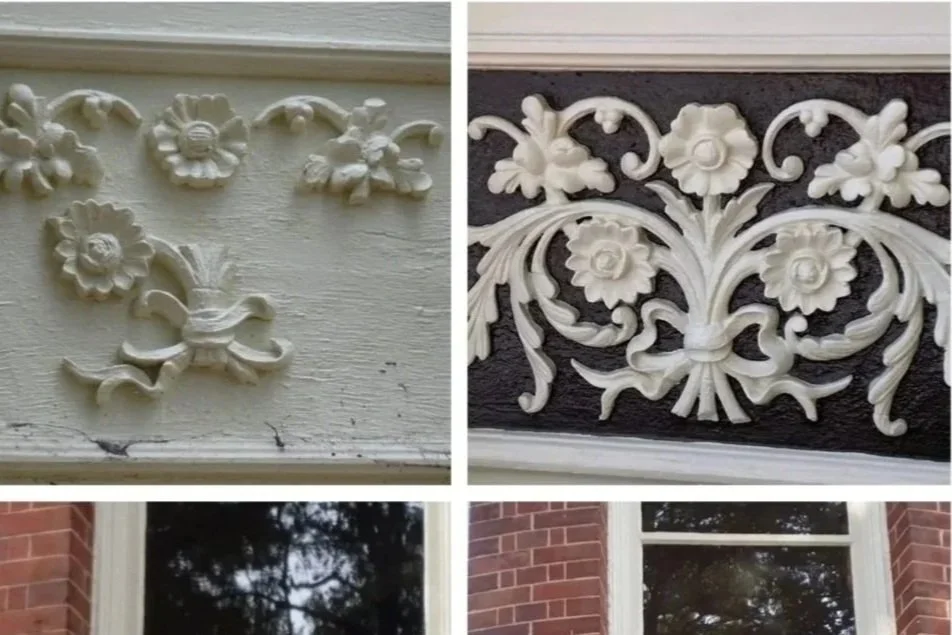 Before and after Building trim crown molding repair and insulation