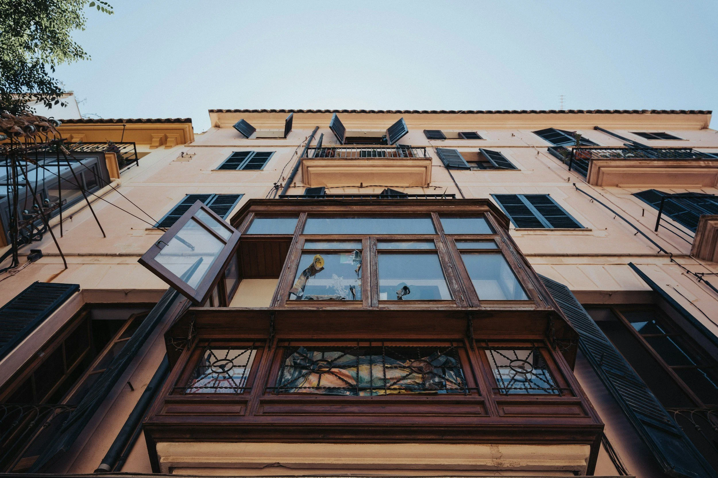 Old one of a kind antique windows restored to their former glory